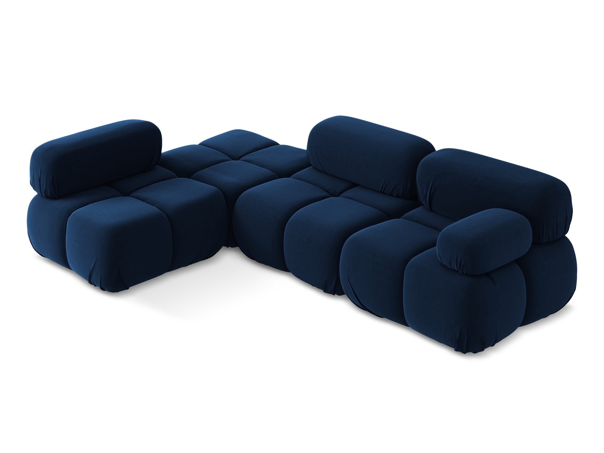 Left-sided modular velvet corner sofa LOKUA royal blue