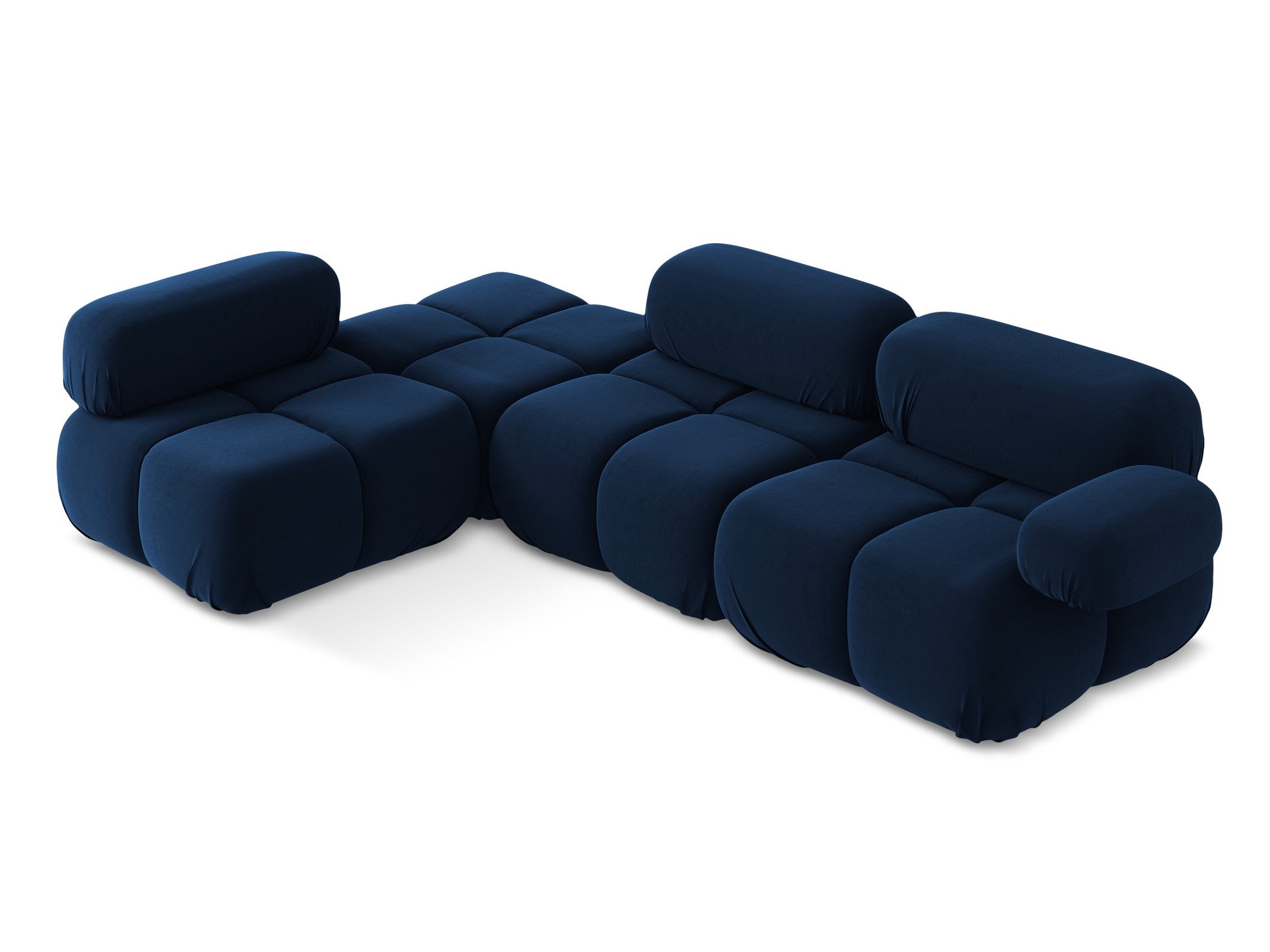 Left-sided modular velvet corner sofa LOKUA royal blue