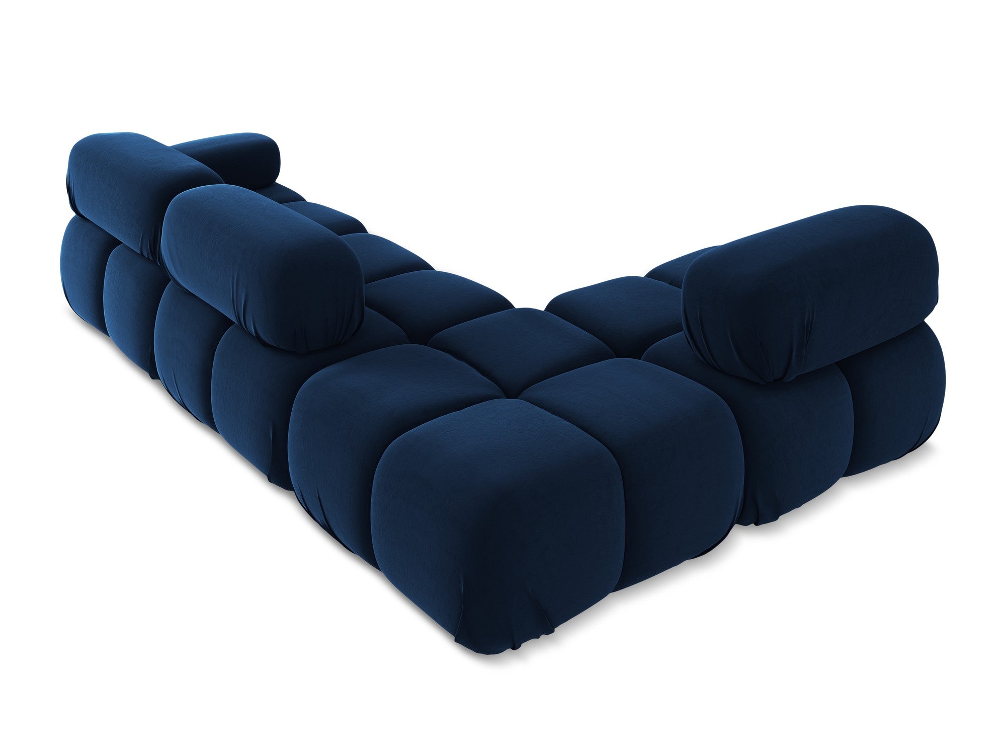 Left-sided modular velvet corner sofa LOKUA royal blue