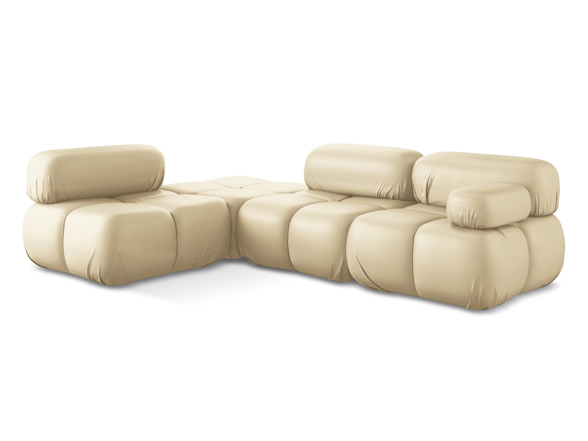 Left-sided modular corner sofa LOKUA beige eco-leather