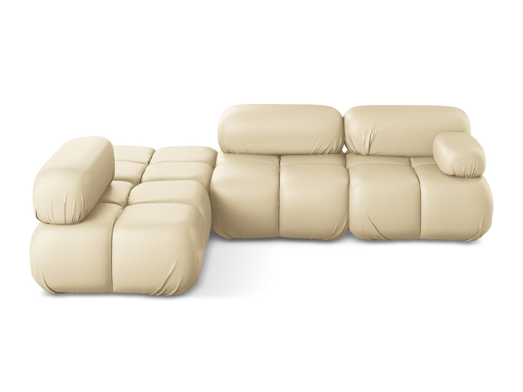 Left-sided modular corner sofa LOKUA beige eco-leather
