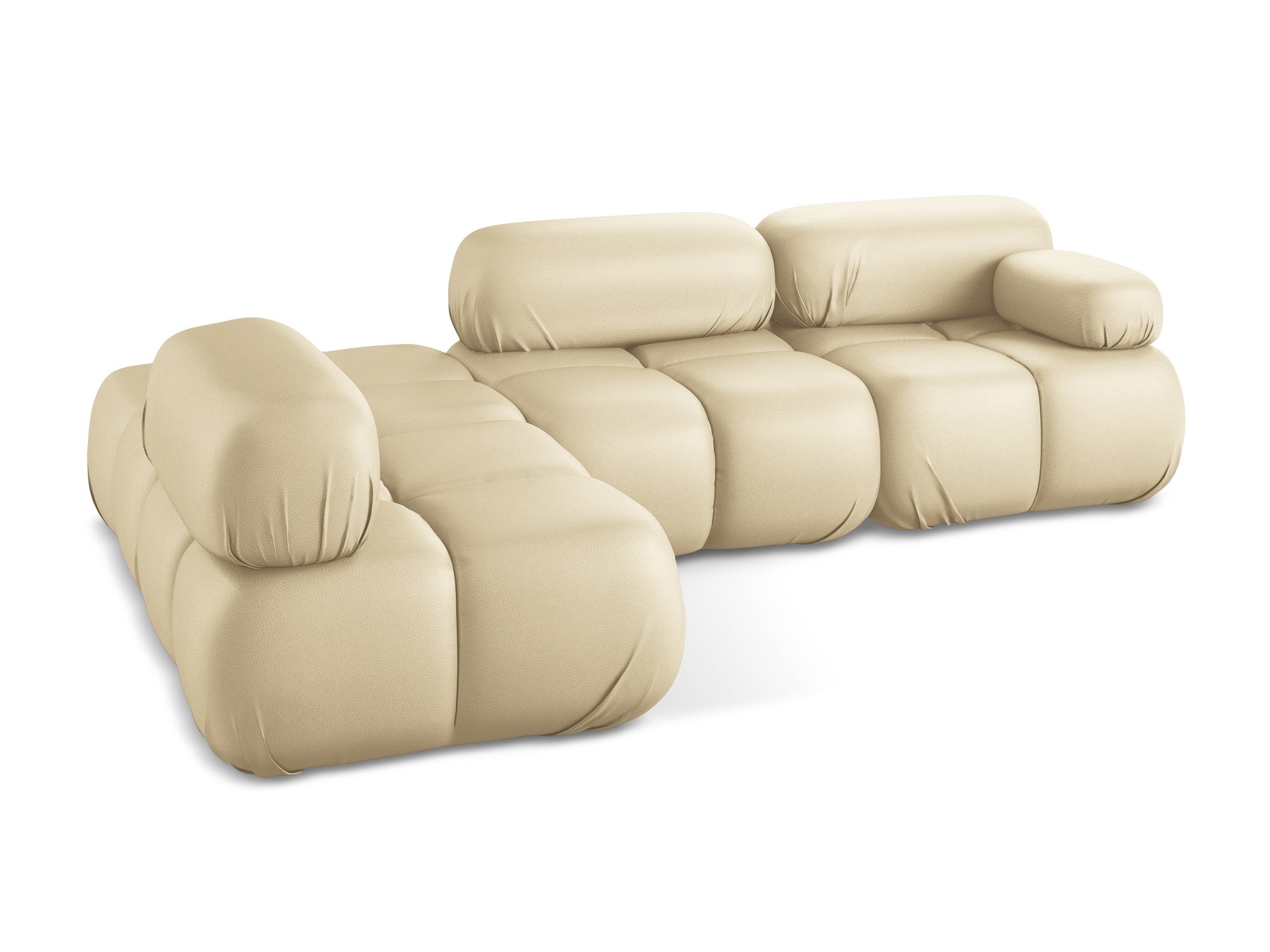 Left-sided modular corner sofa LOKUA beige eco-leather