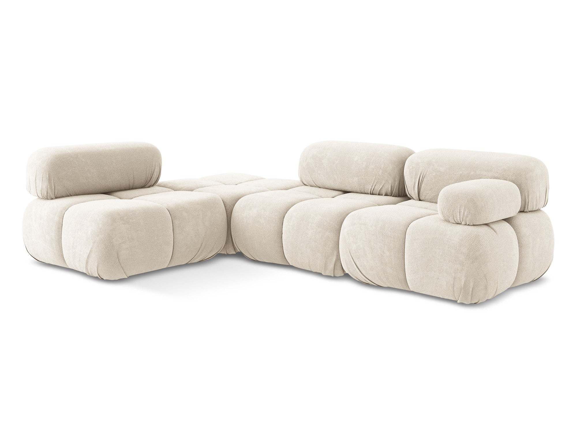 Modulaire linkerhoekbank LOKUA lichtbeige chenille