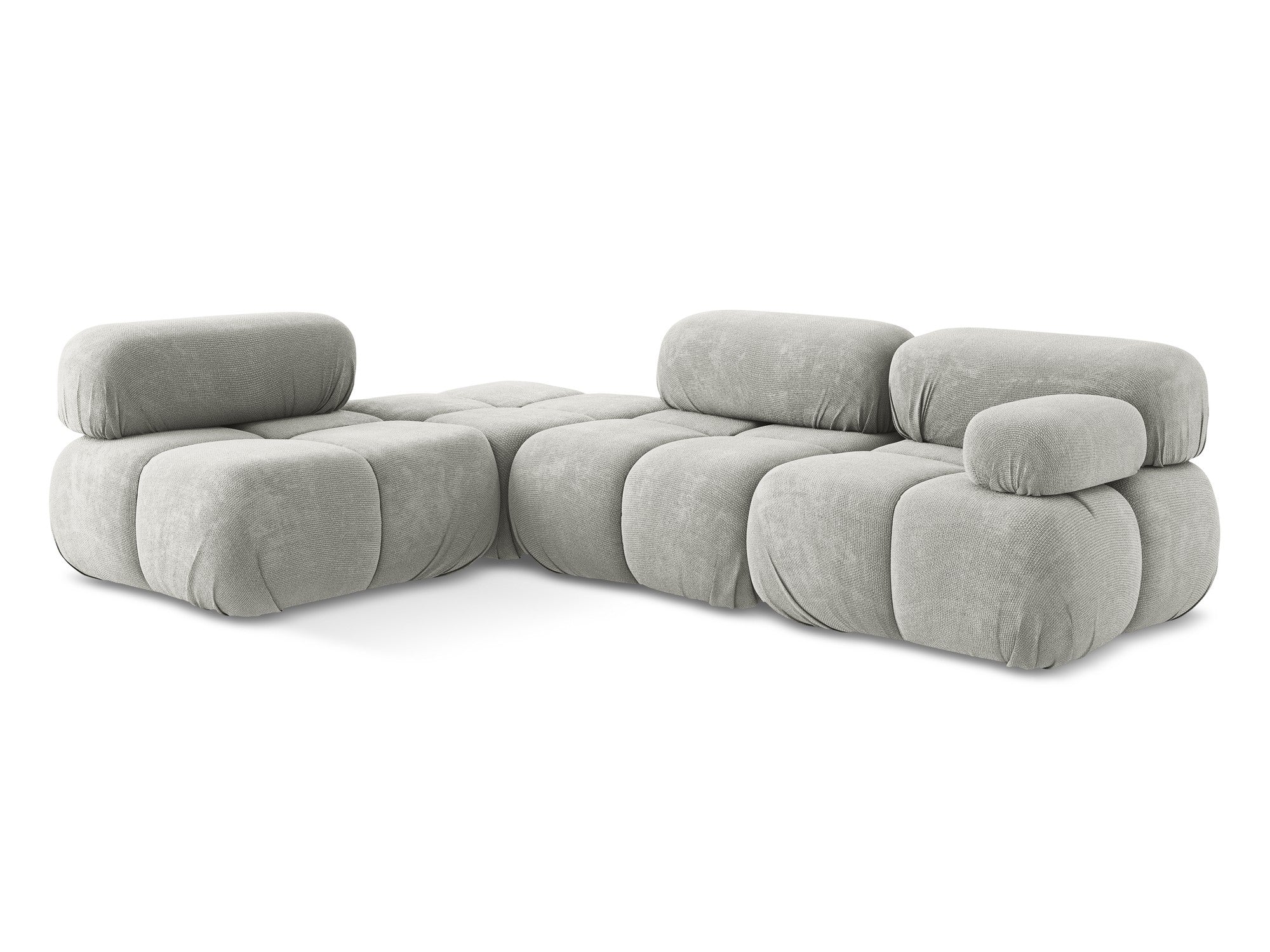 Modulaire linkerhoekbank LOKUA lichtgrijs chenille