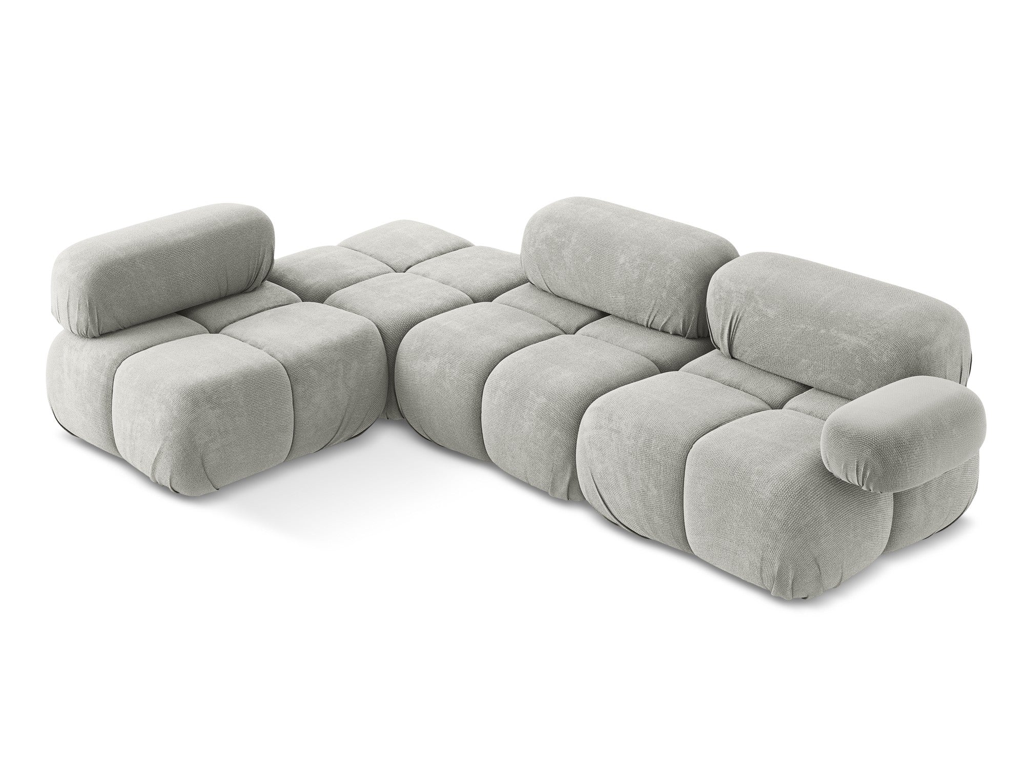 Modulaire linkerhoekbank LOKUA lichtgrijs chenille