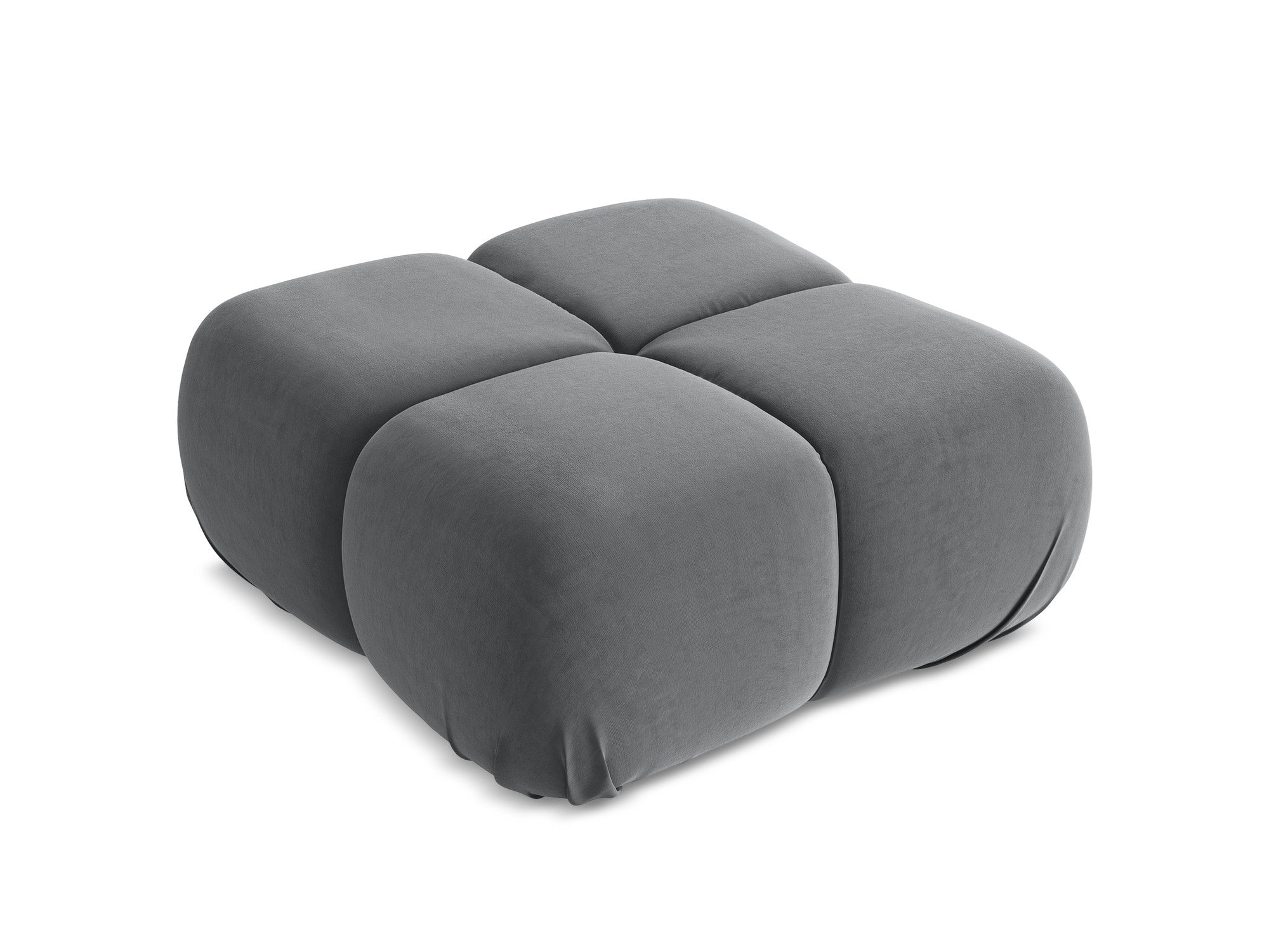 Pouf / velvet module LOKUA steel gray