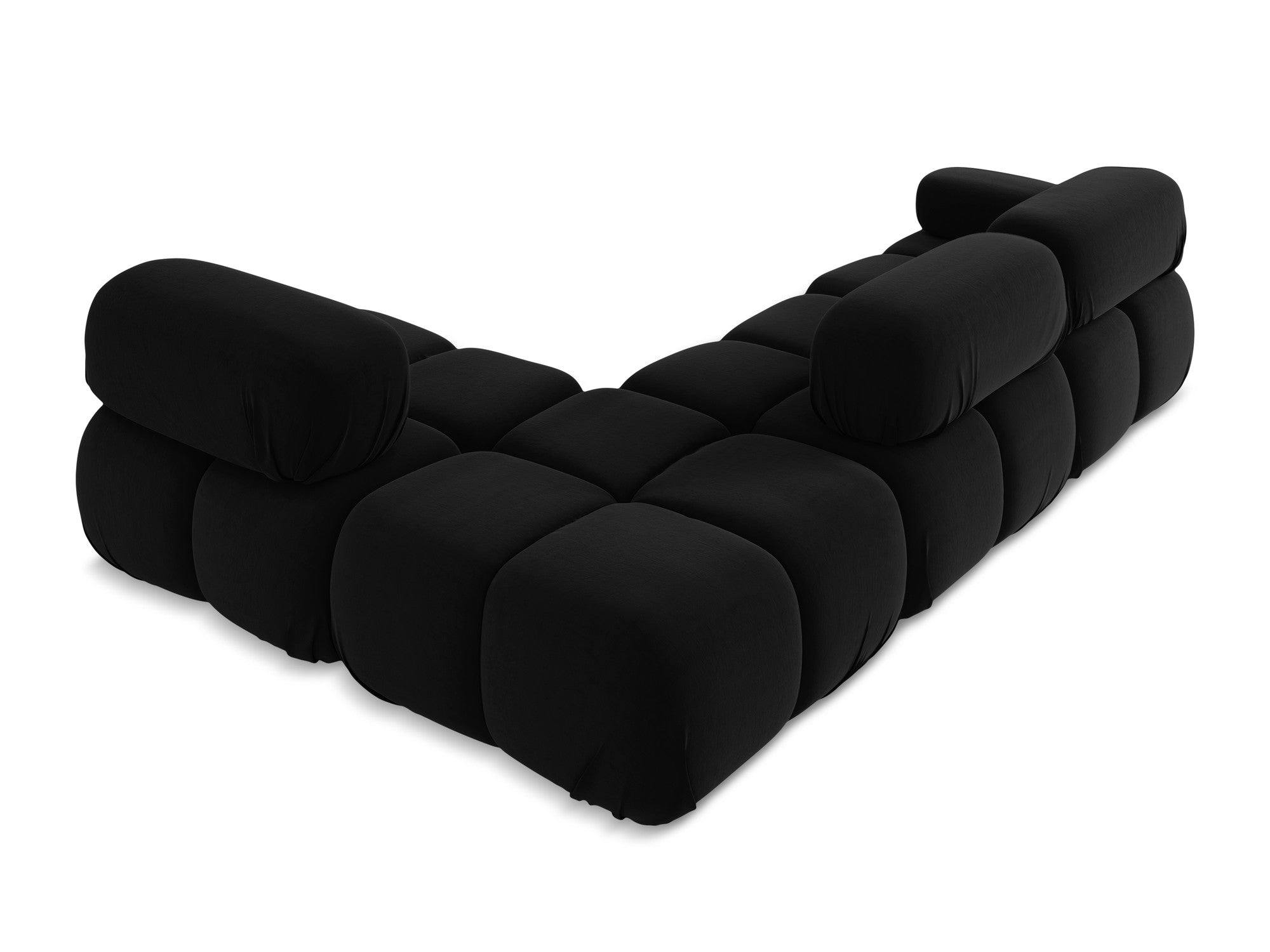 Modularer Samt-Ecksofa rechts LOKUA schwarz