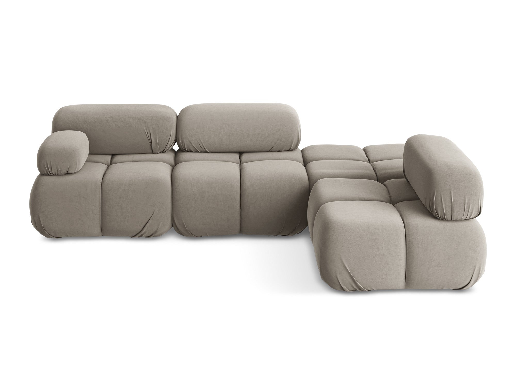 Modularer Samt-Ecksofa rechts LOKUA taupe