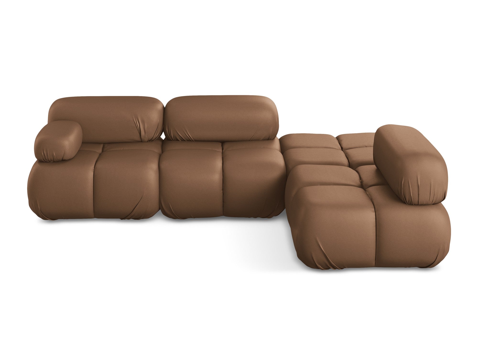 Right-sided modular corner sofa LOKUA chocolate eco-leather