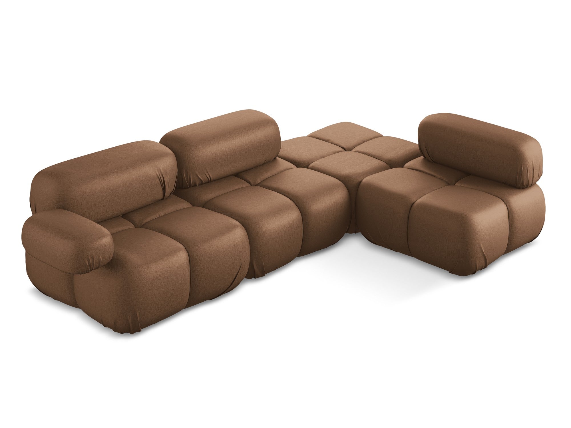 Right-sided modular corner sofa LOKUA chocolate eco-leather