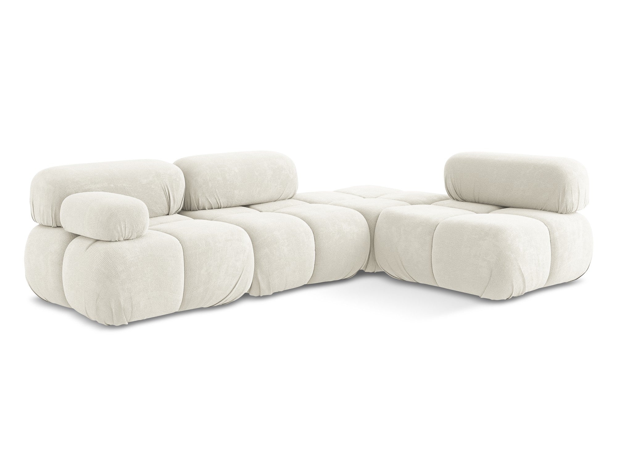 Rechthoekige modulaire hoekbank LOKUA wit chenille