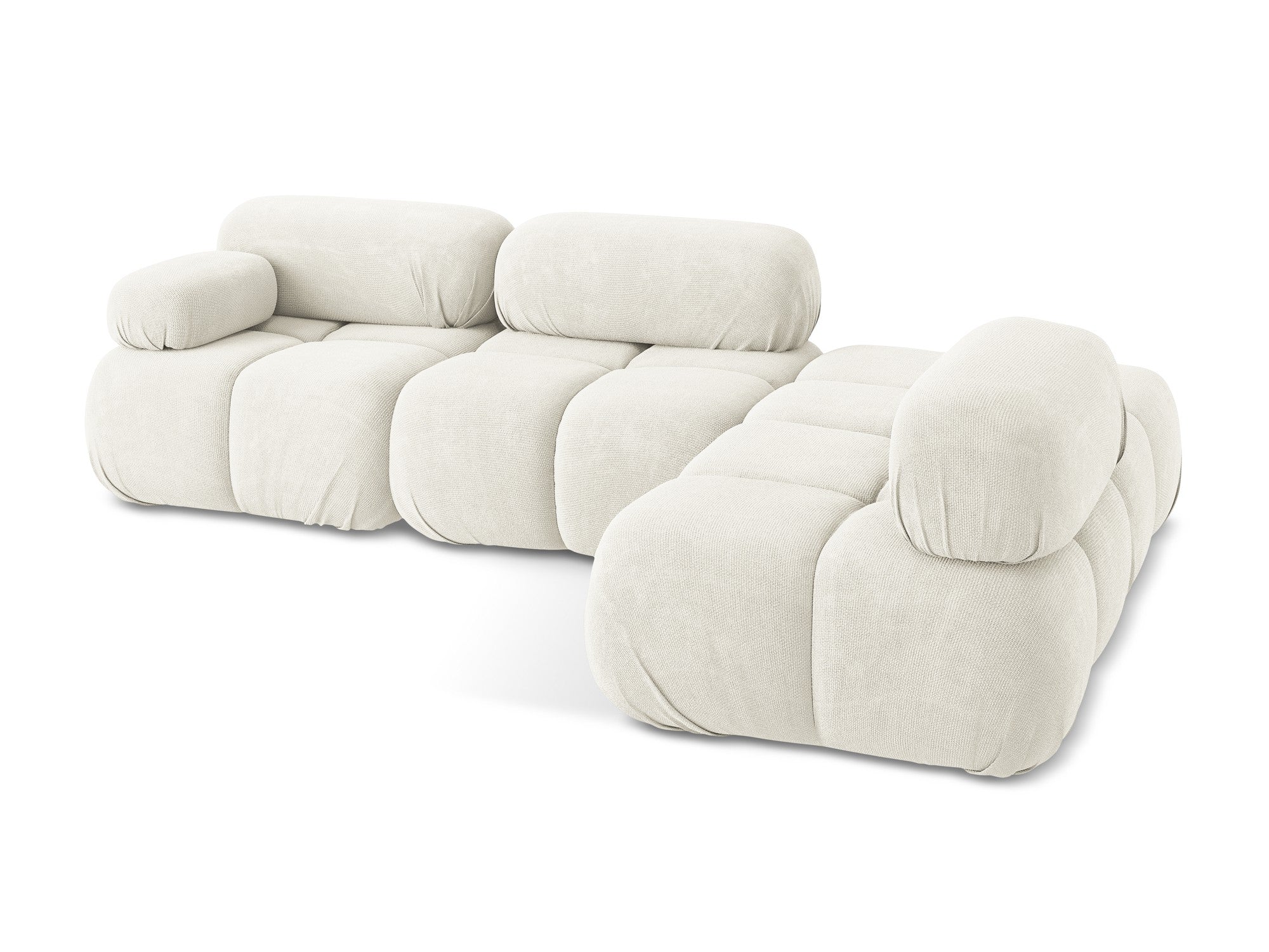 Rechthoekige modulaire hoekbank LOKUA wit chenille