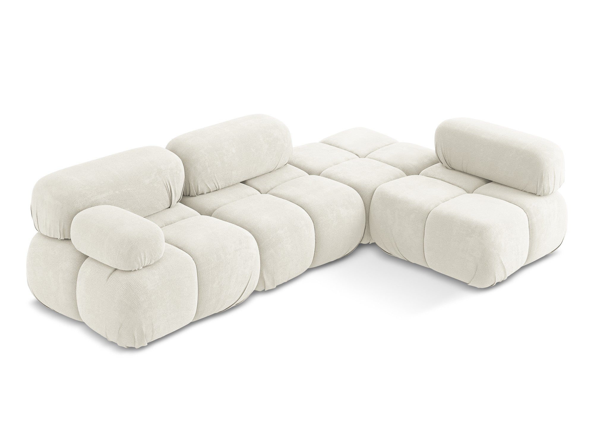 Rechthoekige modulaire hoekbank LOKUA wit chenille