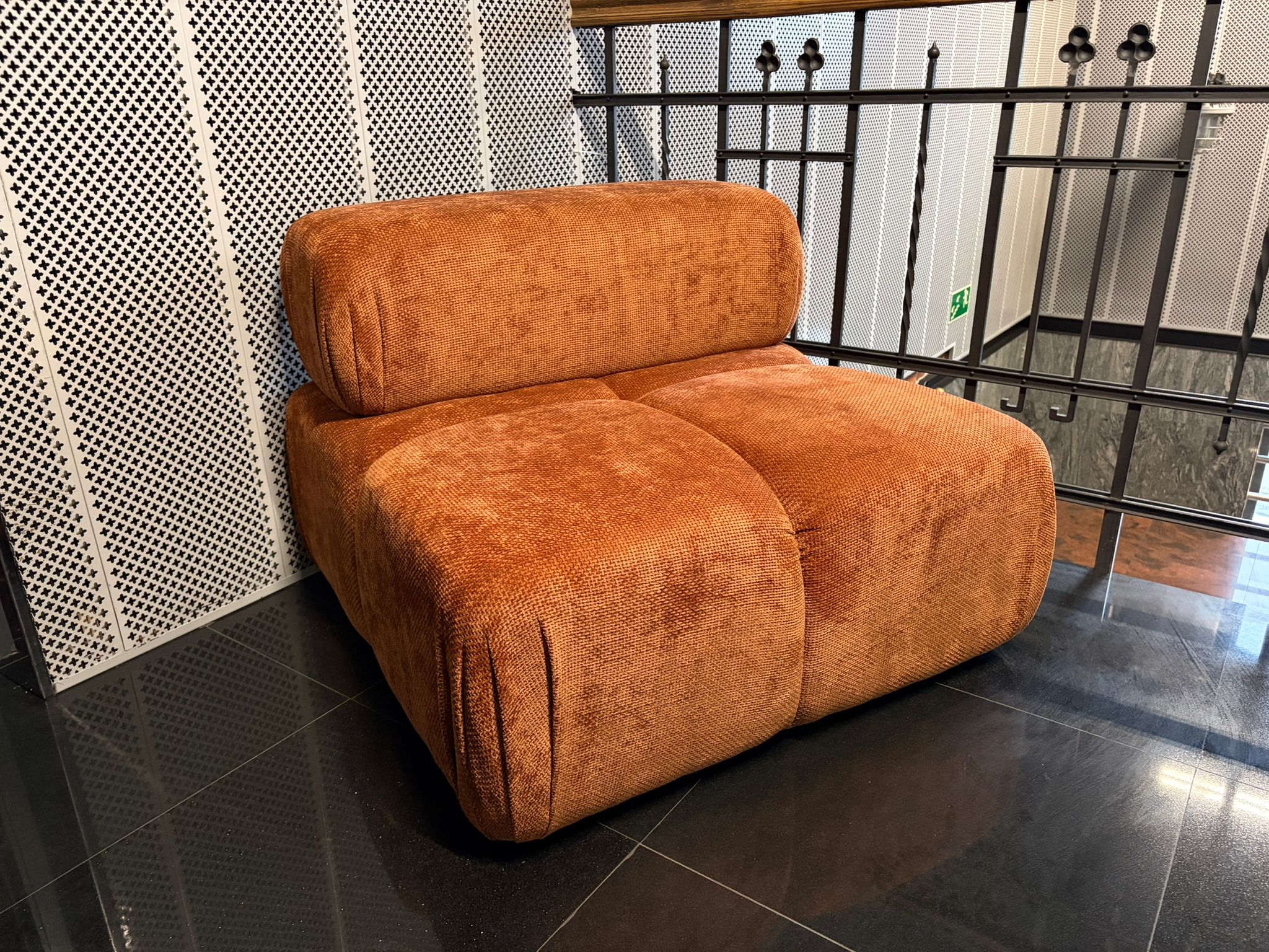 Pouf / velvet module LOKUA bottle green
