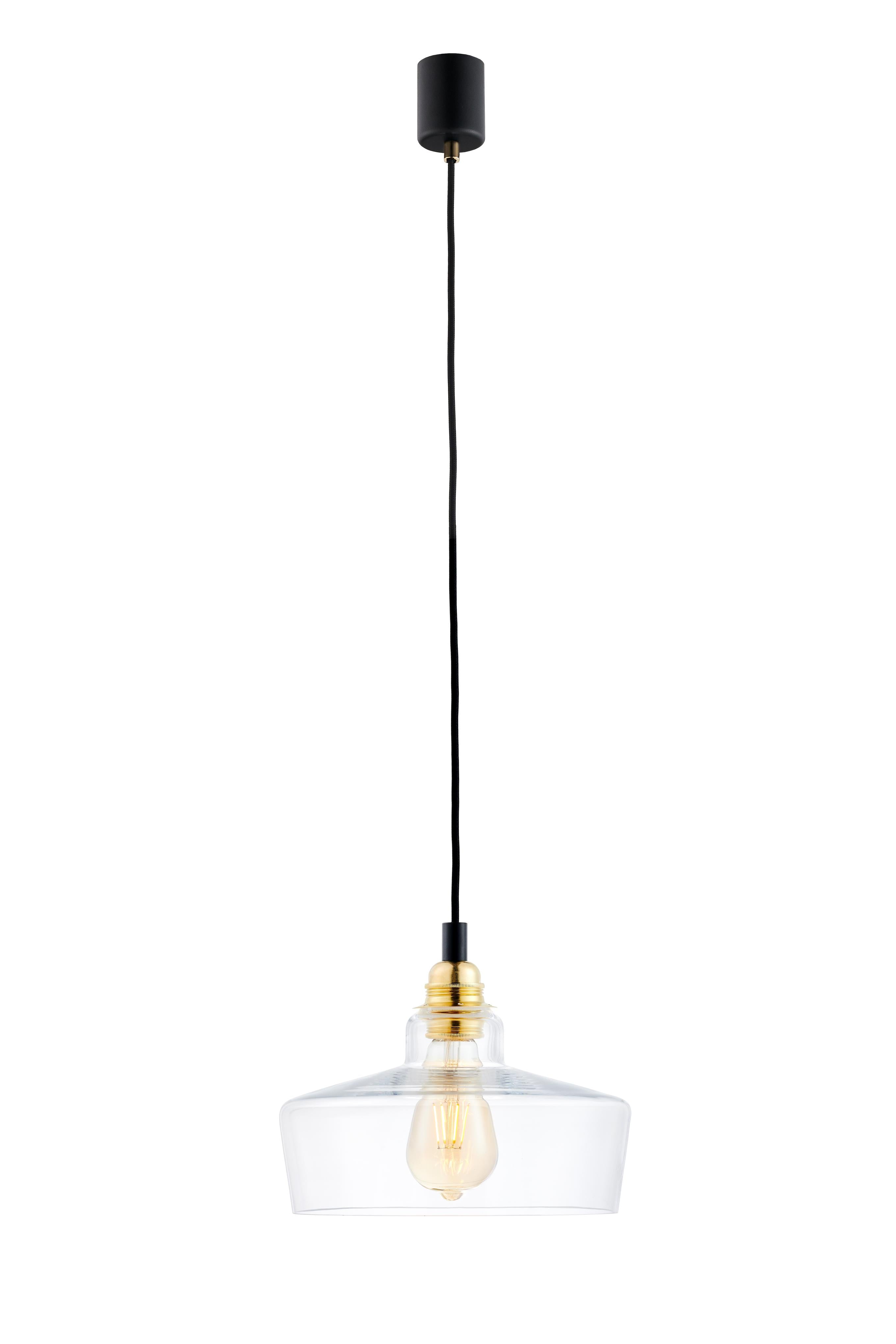 LONGIS III transparent pendant lamp with gold