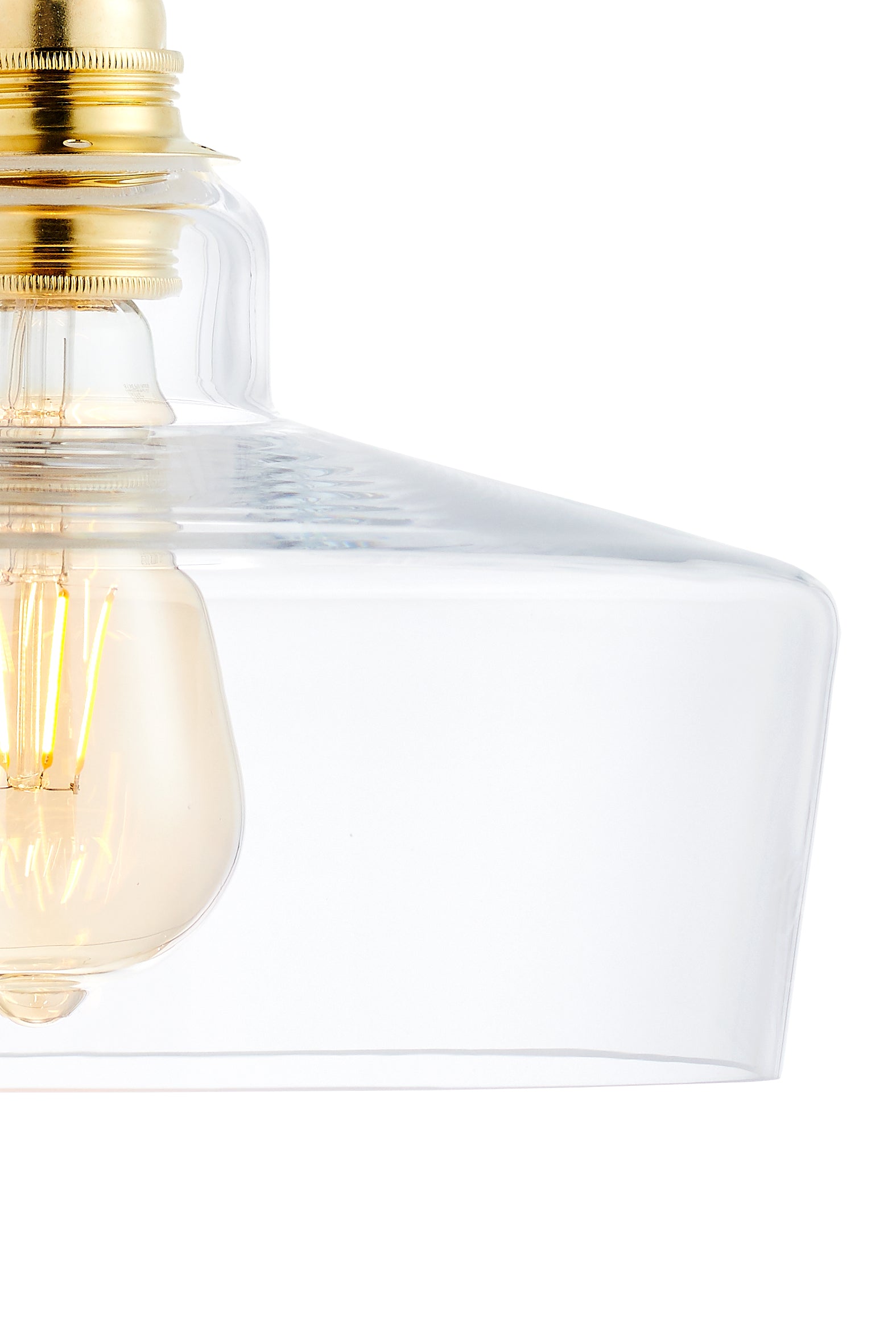 LONGIS III transparent pendant lamp with gold