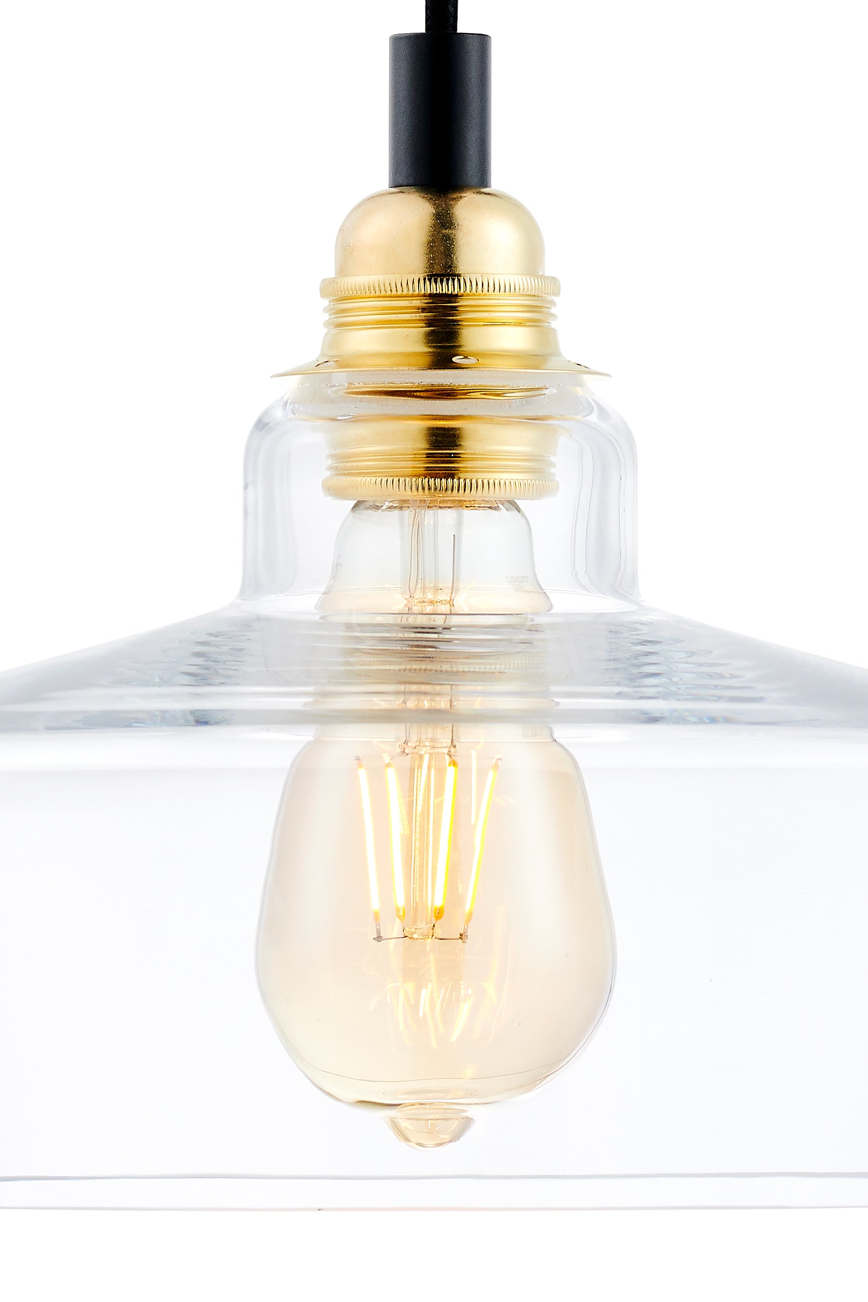 LONGIS III transparent pendant lamp with gold