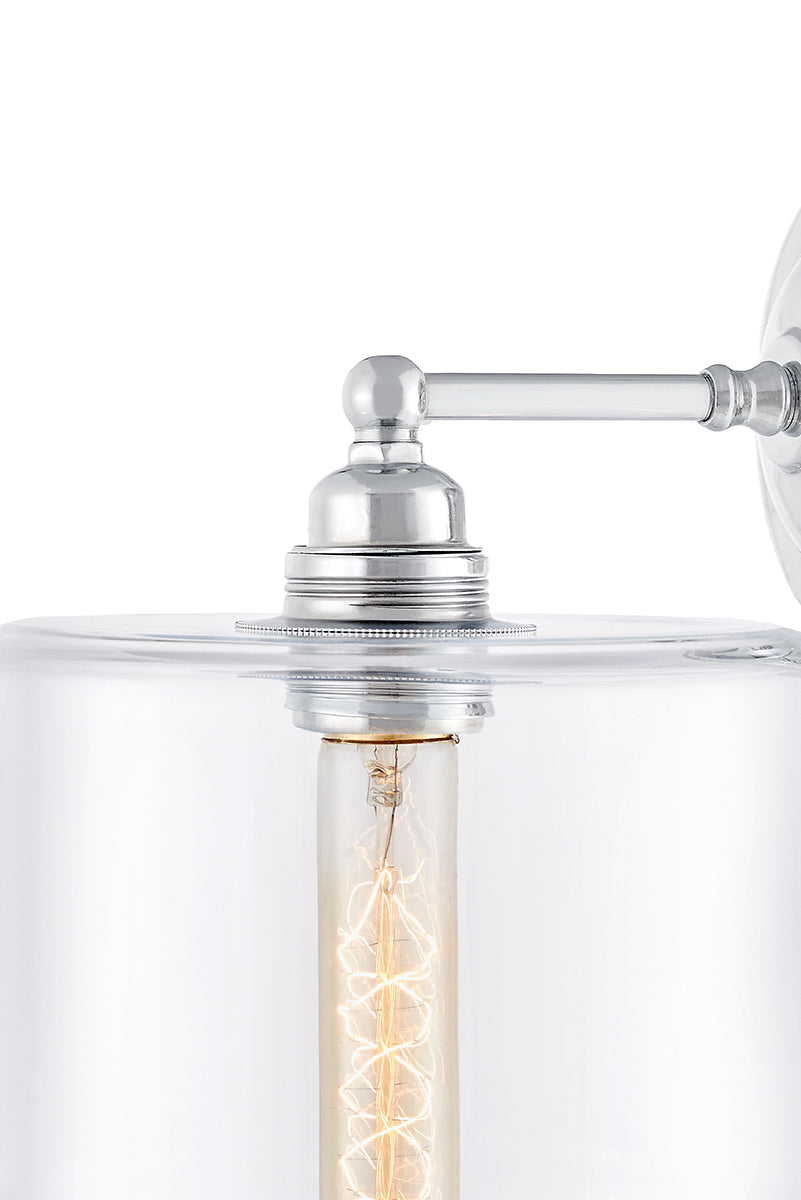 Wandleuchte LONGIS IV transparent mit glänzendem Chrom