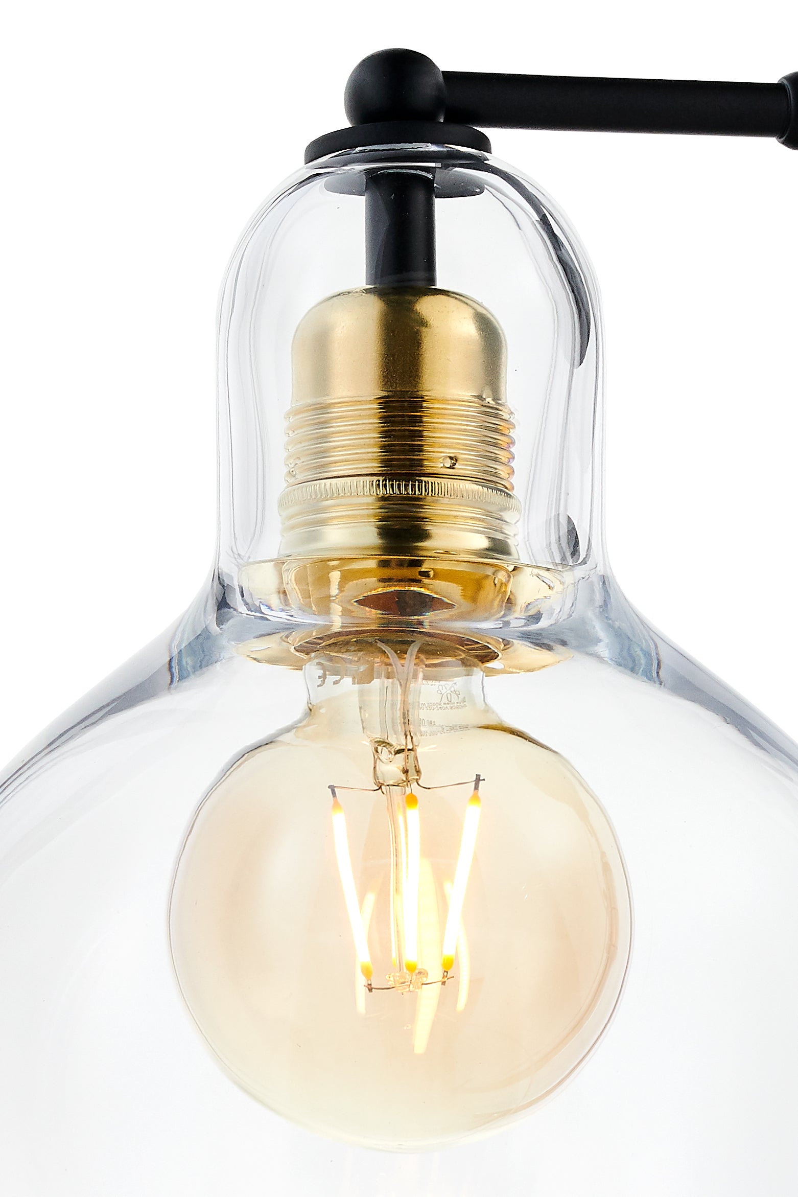 Wandleuchte LONGIS I transparent mit Schwarz und Gold