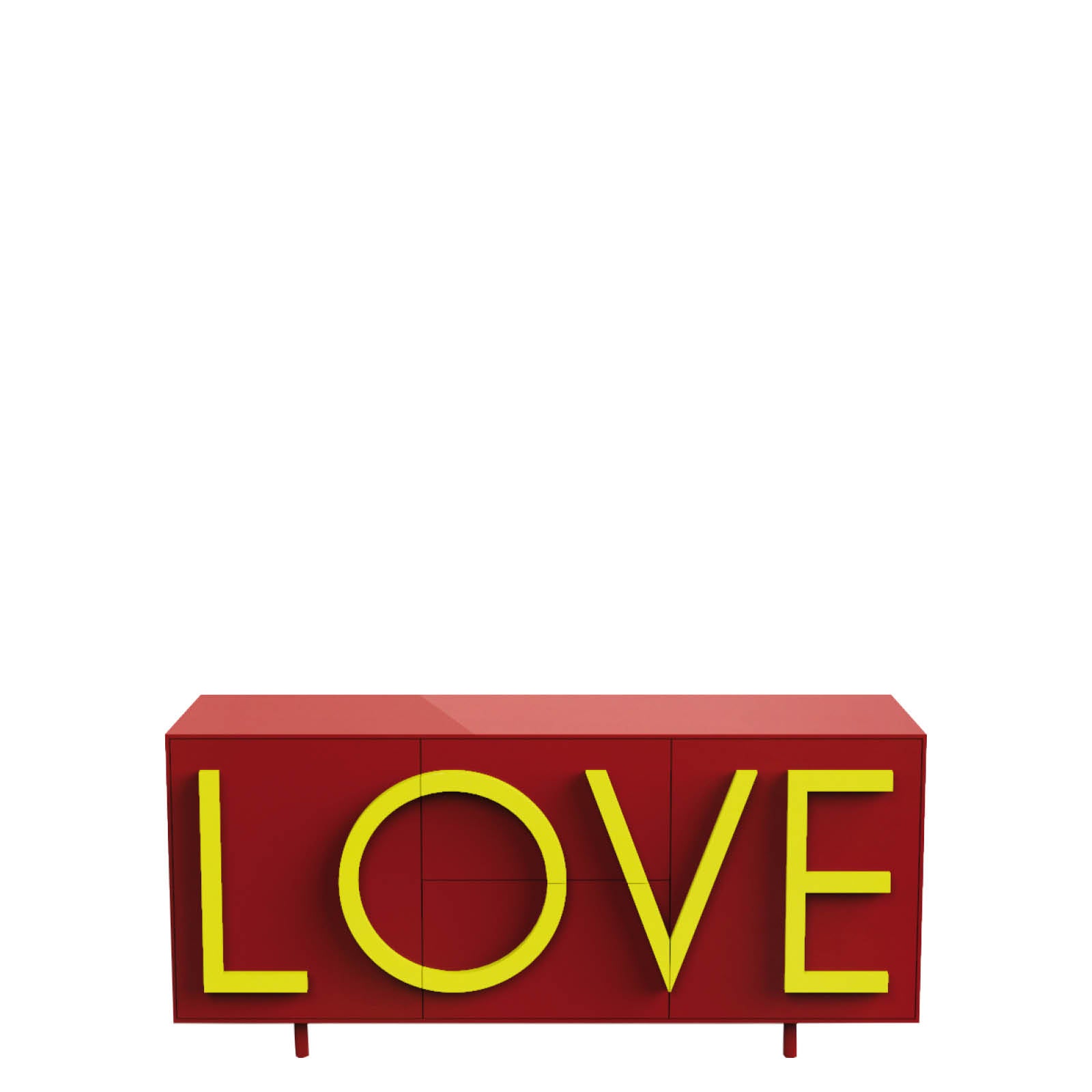 Red love chest of drawers