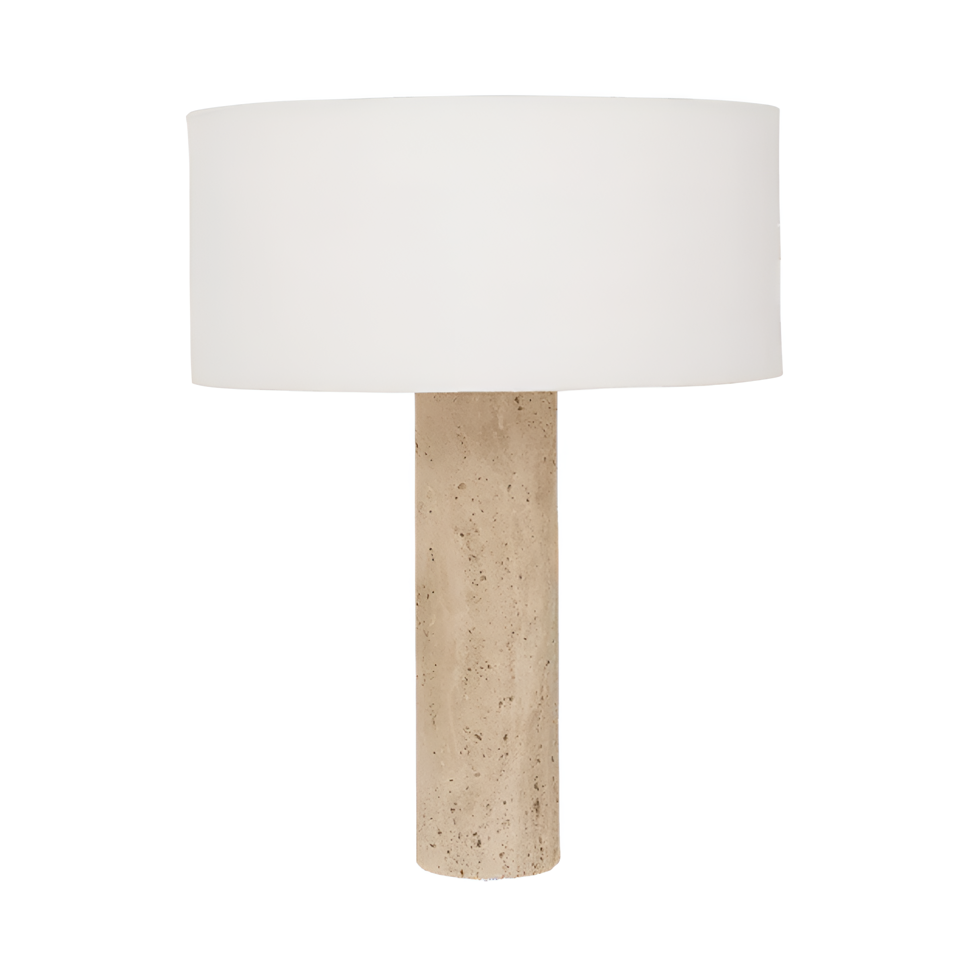 Marmo Travertine table lamp with a cotton lampshade