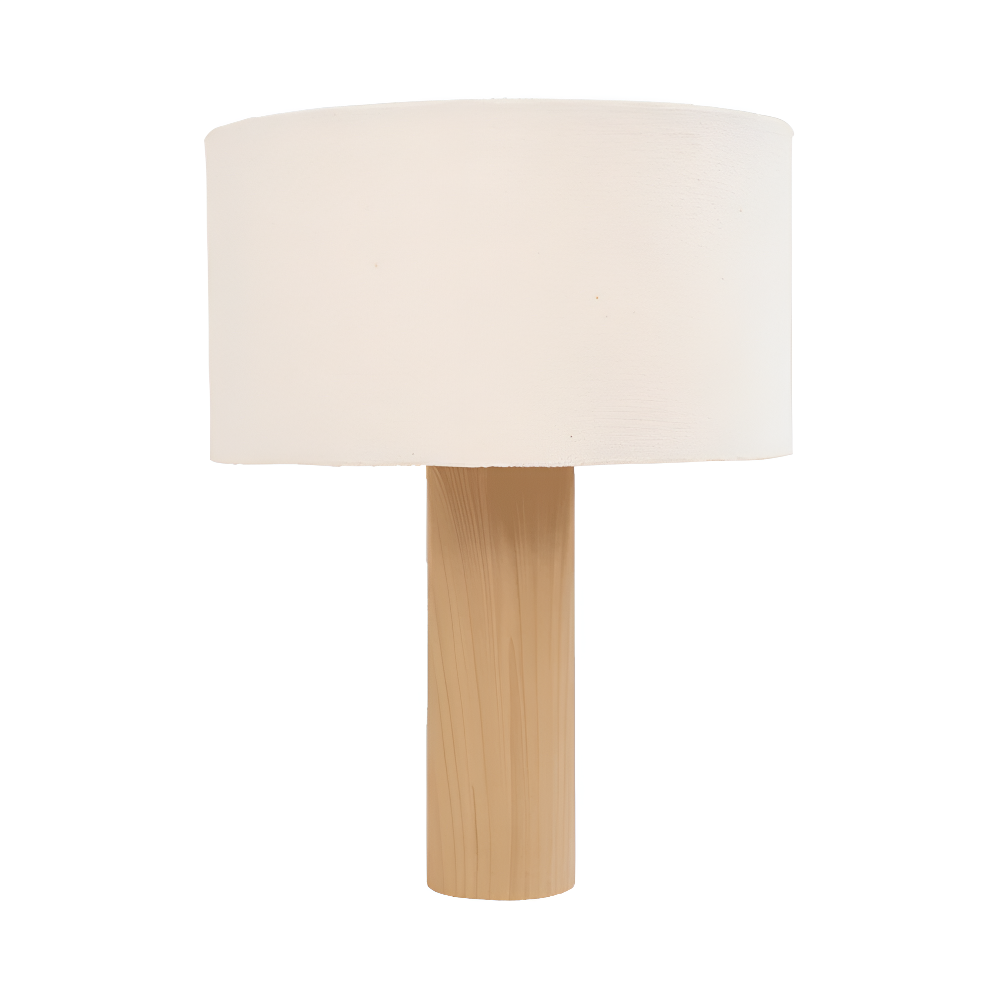 ELYN Tischleuchte, Keramik, Holzoptik, mit Bouclé-Lampenschirm