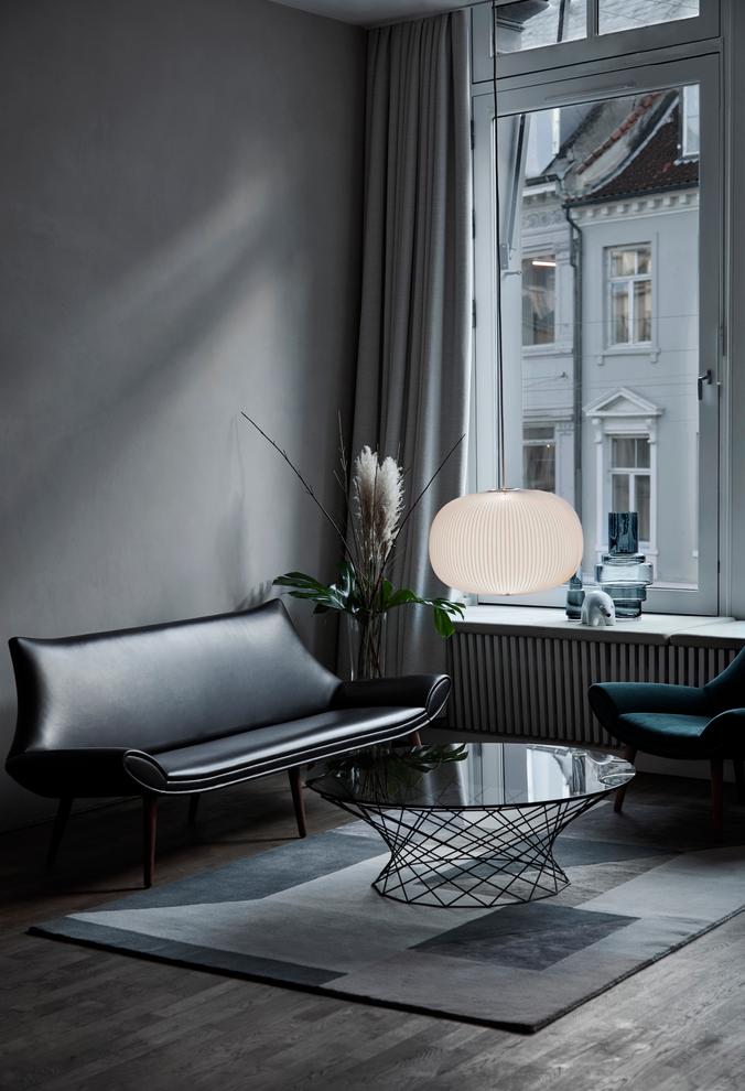 Hanging Lamp MODEL 132 LAMELLA 1 white with gold finish