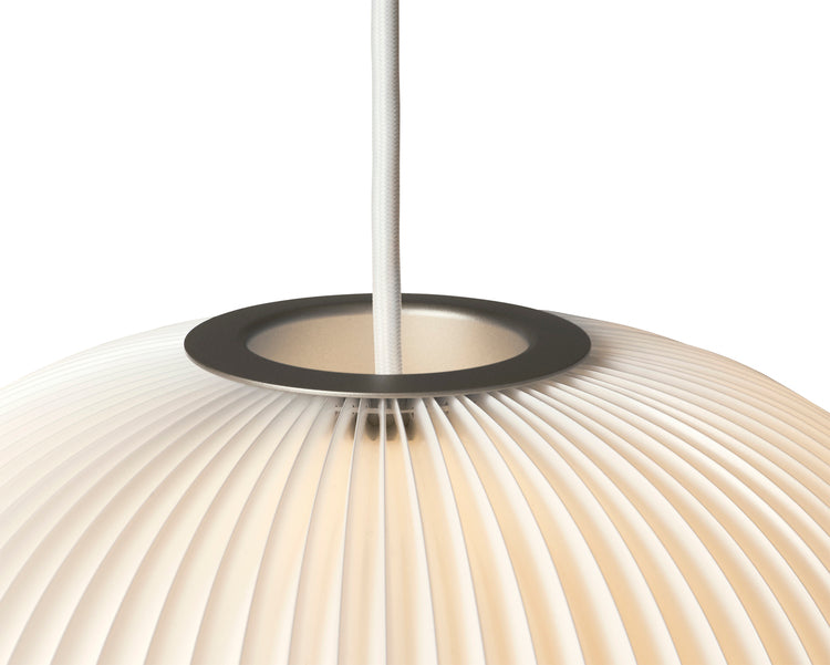 Hanglamp MODEL 132 LAMELLA 1 wit met zilveren afwerking
