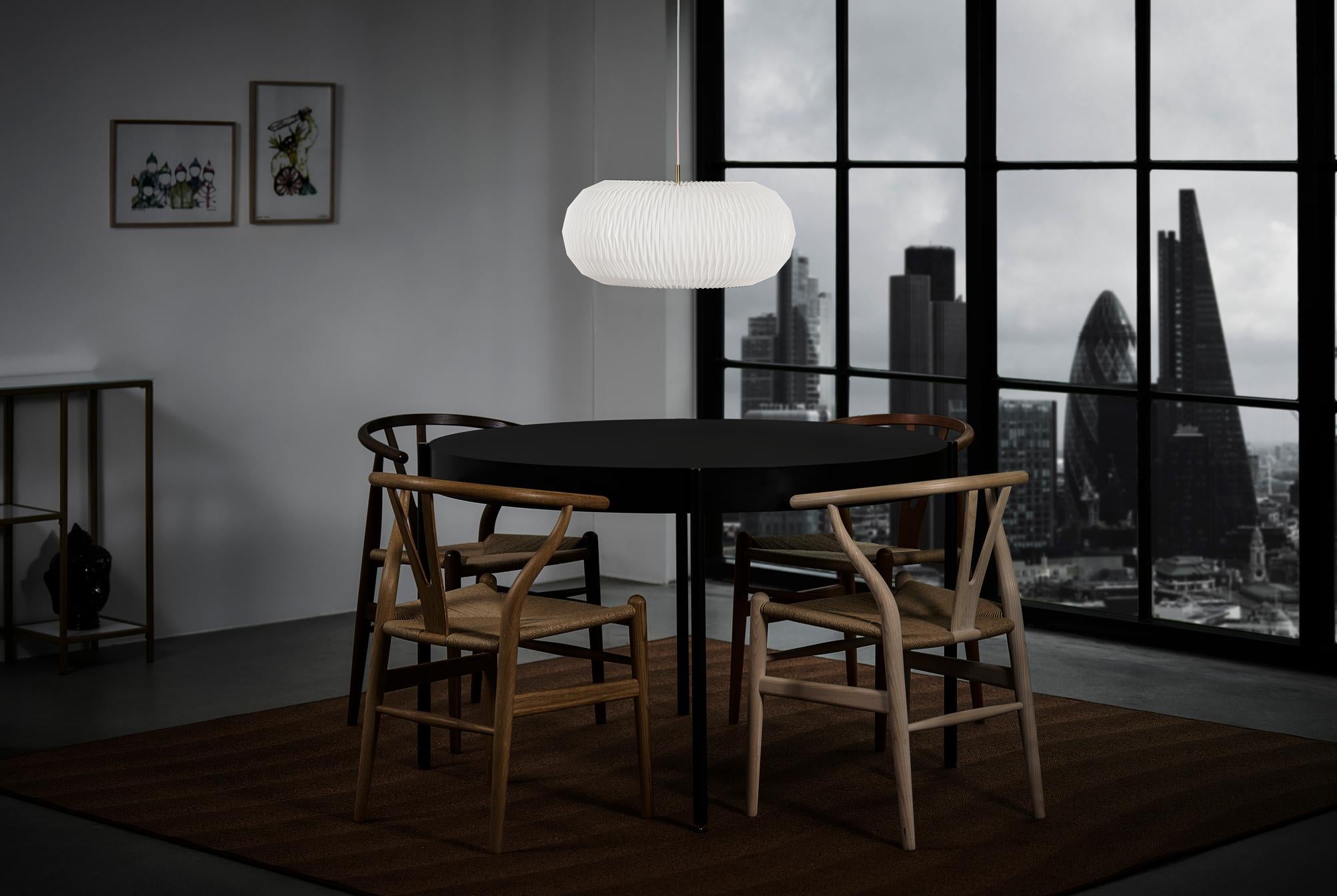 Pendelleuchte MODELL 195 DONUT weiß mit Silber