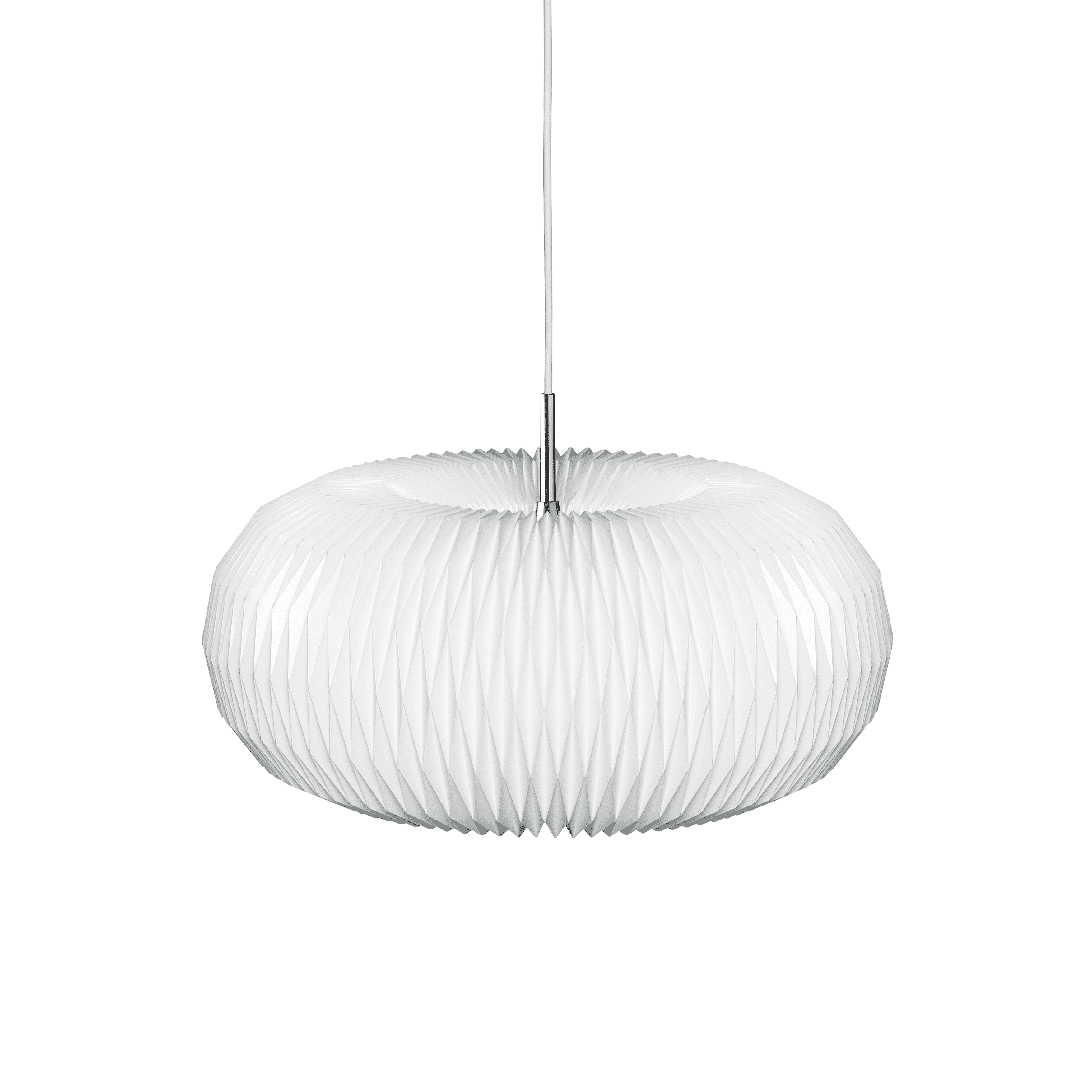 Pendelleuchte MODELL 195 DONUT weiß mit Silber