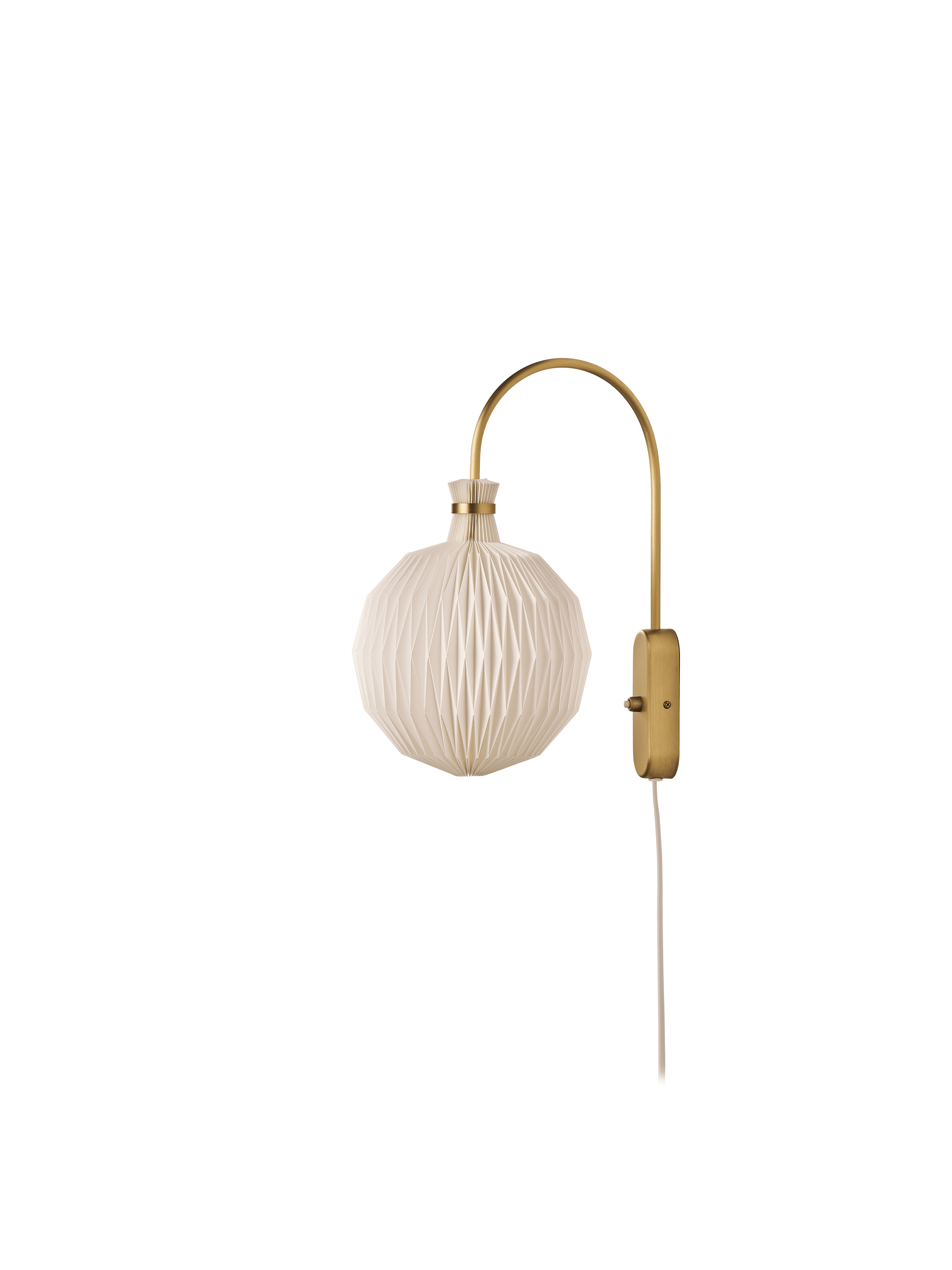 Lampa ścienna MODEL 201 biały z mosiężną podstawą – Le Klint
