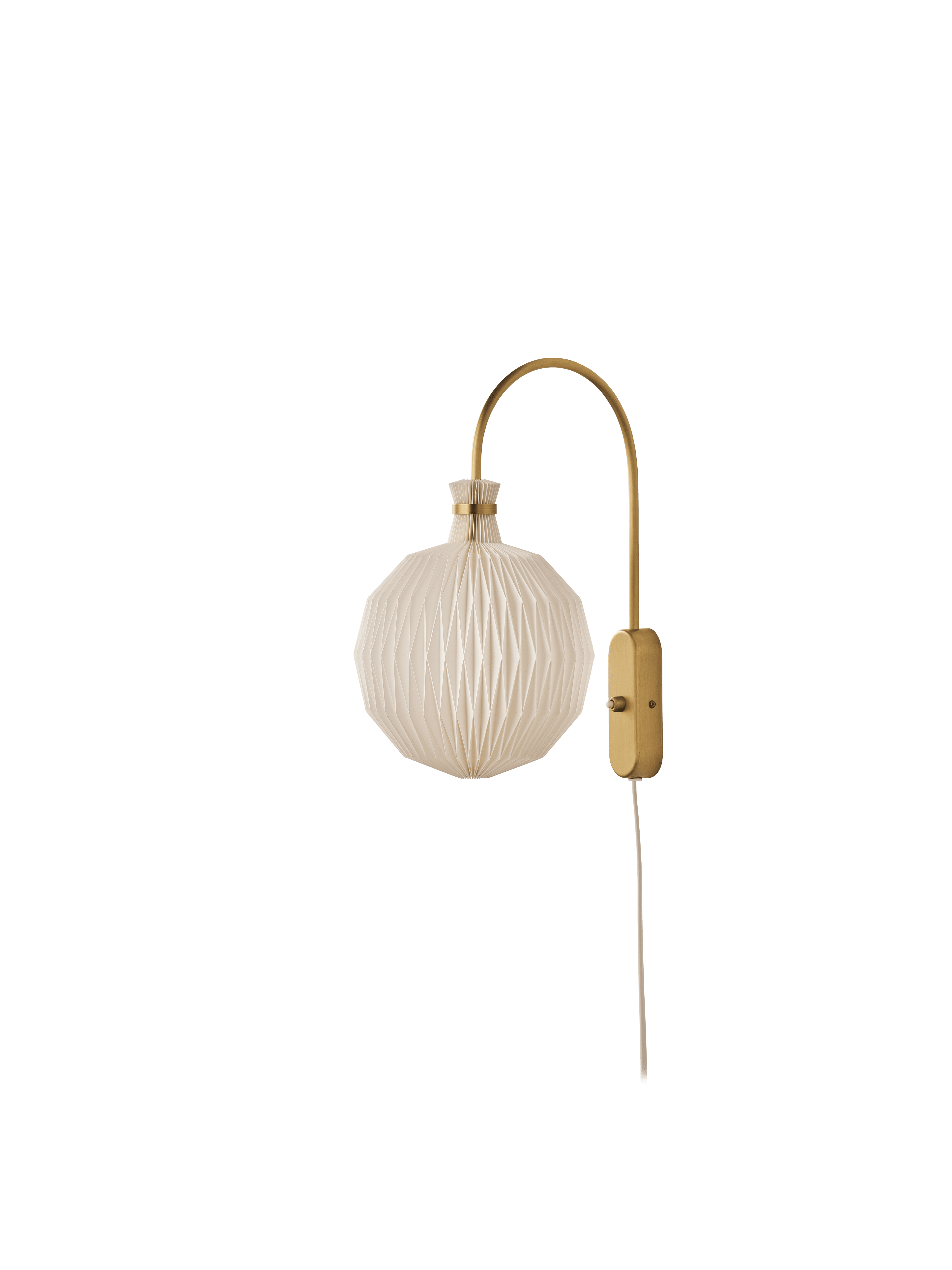 Lampa ścienna MODEL 201 biały z mosiężną podstawą – Le Klint