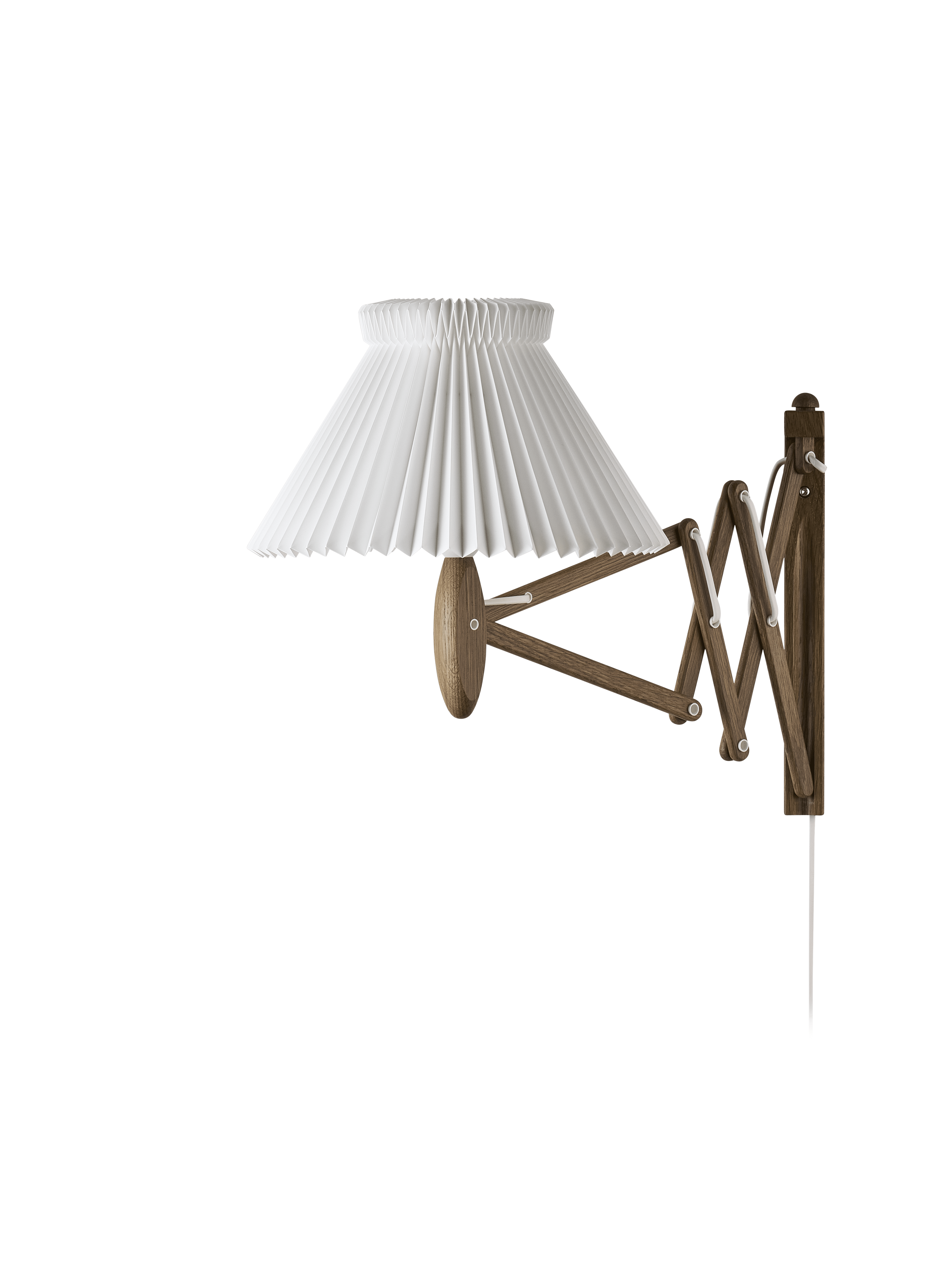 Wandlamp MODEL 224 1/17 SAX wit met een donkere eiken basis