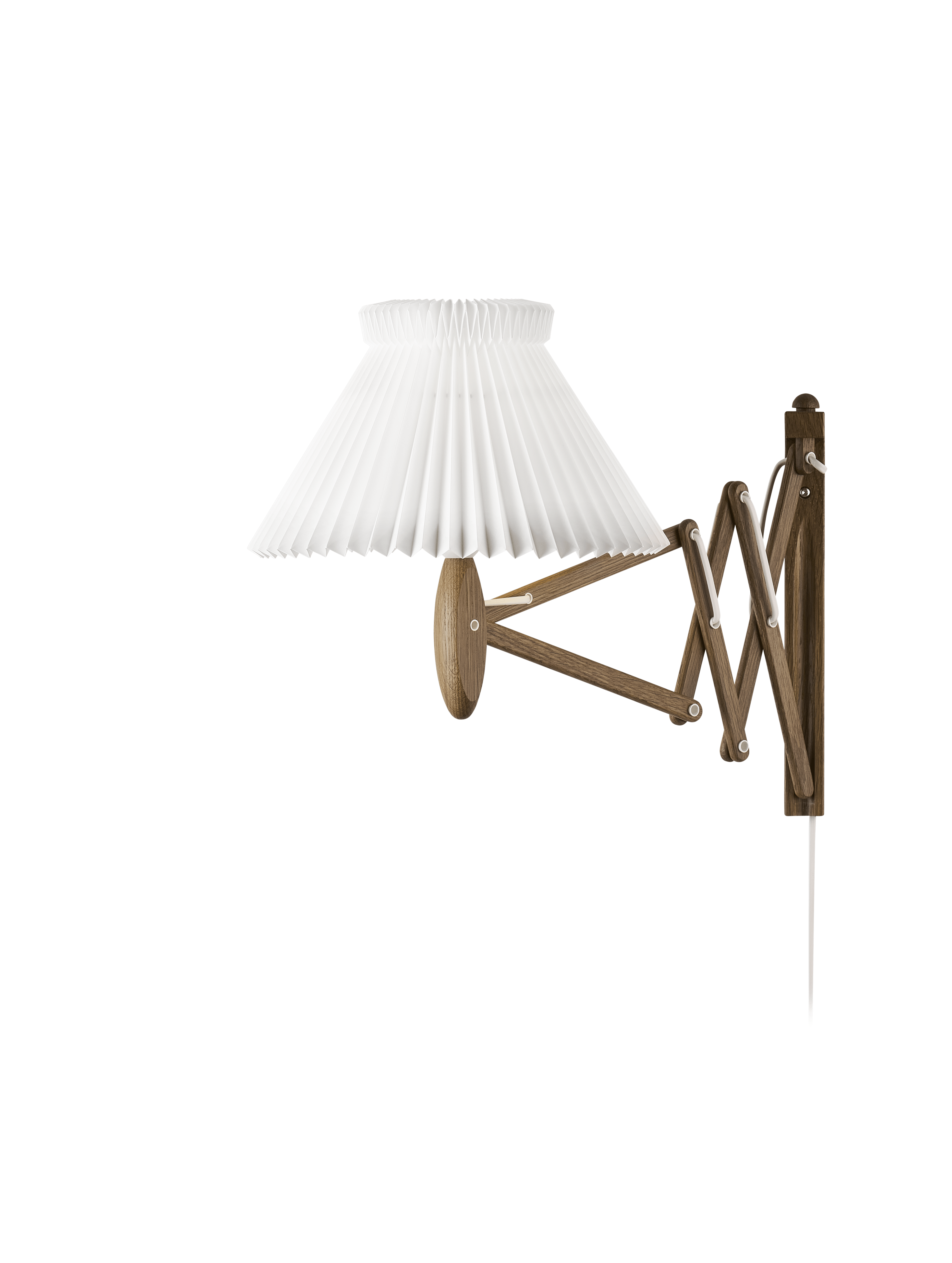 Wandlamp MODEL 224 1/17 SAX wit met een donkere eiken basis