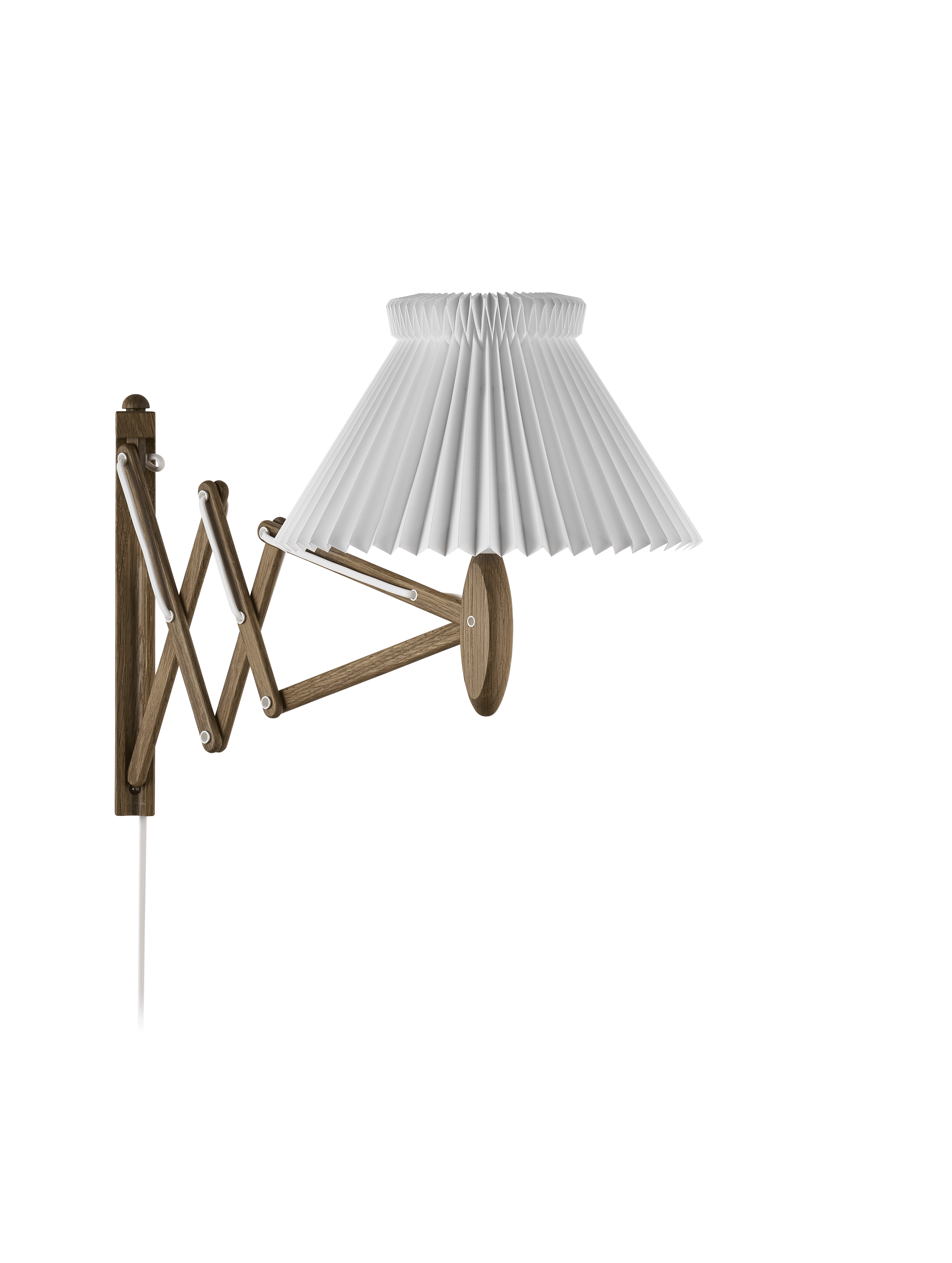 Wandlamp MODEL 224 1/17 SAX wit met een donkere eiken basis