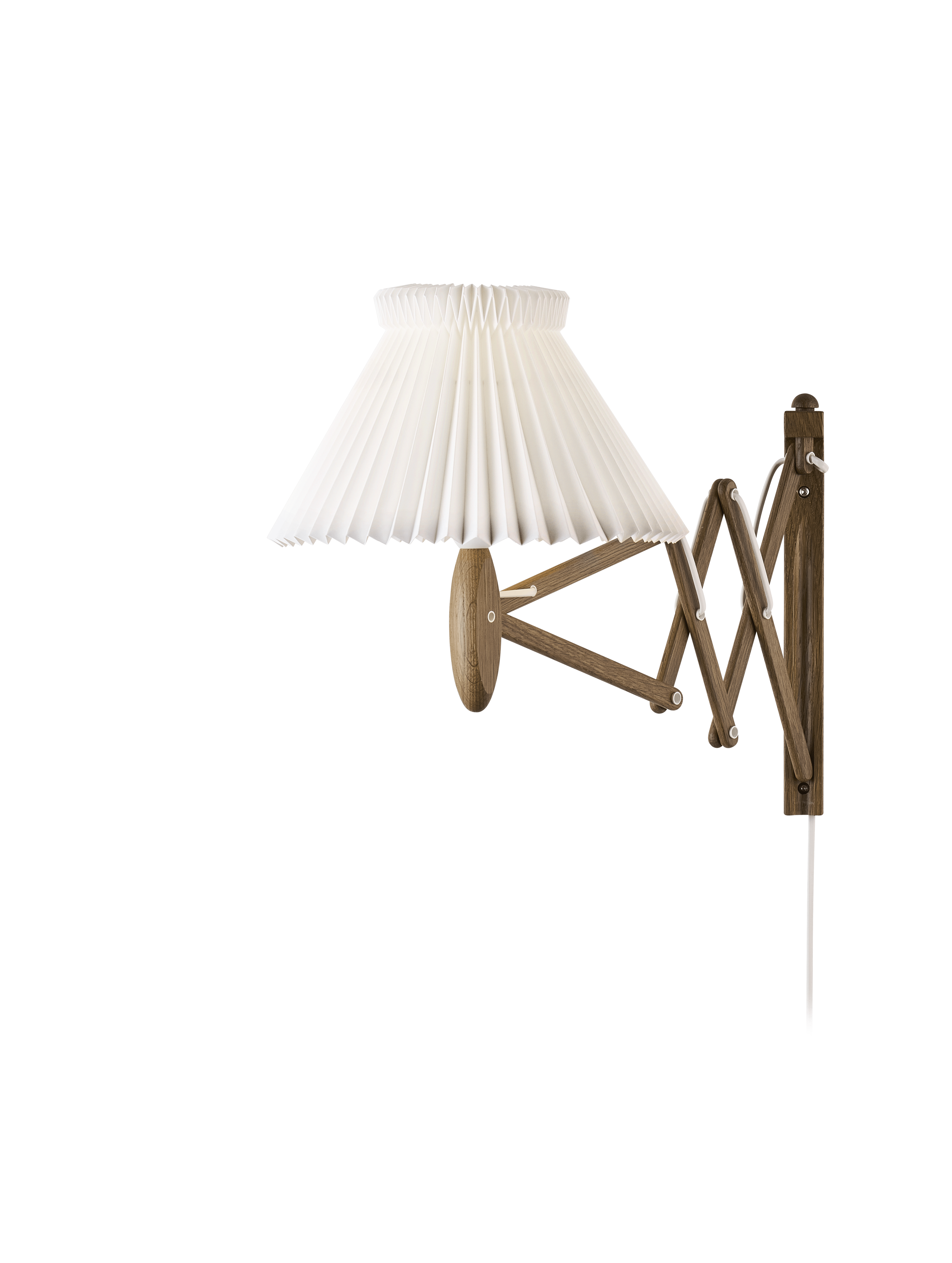 Wandlamp MODEL 224 1/17 SAX wit met een donkere eiken basis