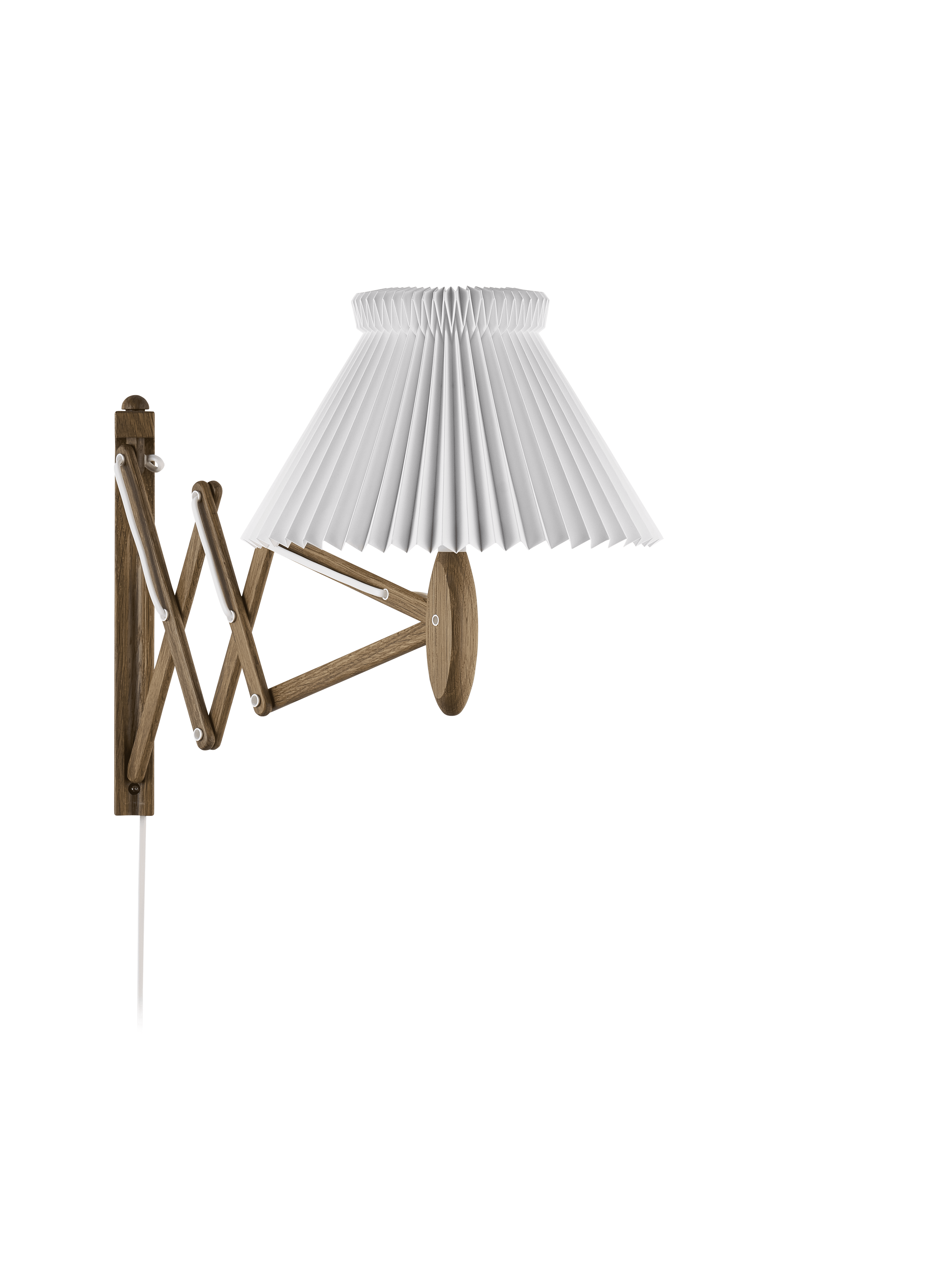 Wandlamp MODEL 224 1/17 SAX wit met een donkere eiken basis