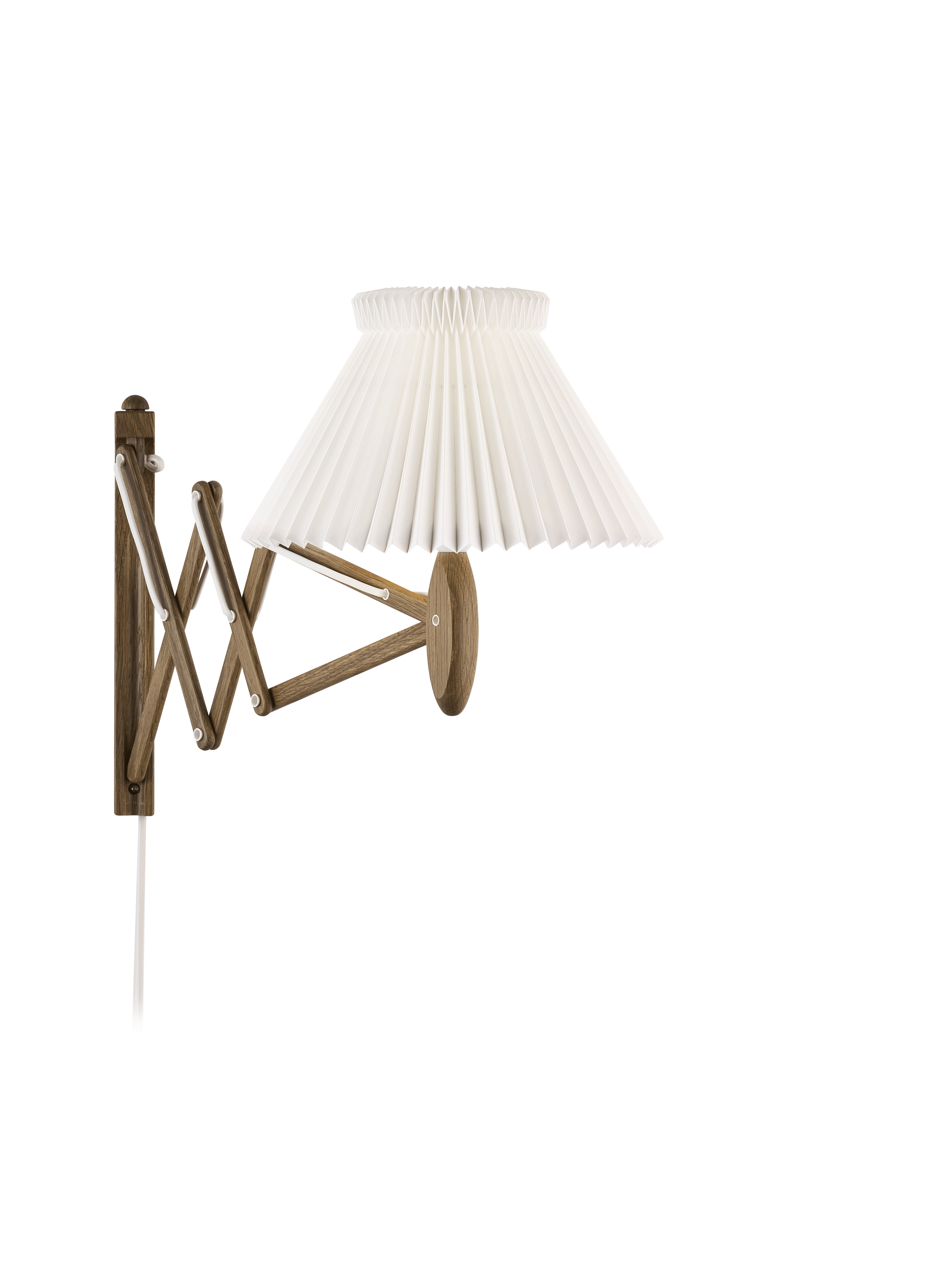 Wandlamp MODEL 224 1/17 SAX wit met een donkere eiken basis
