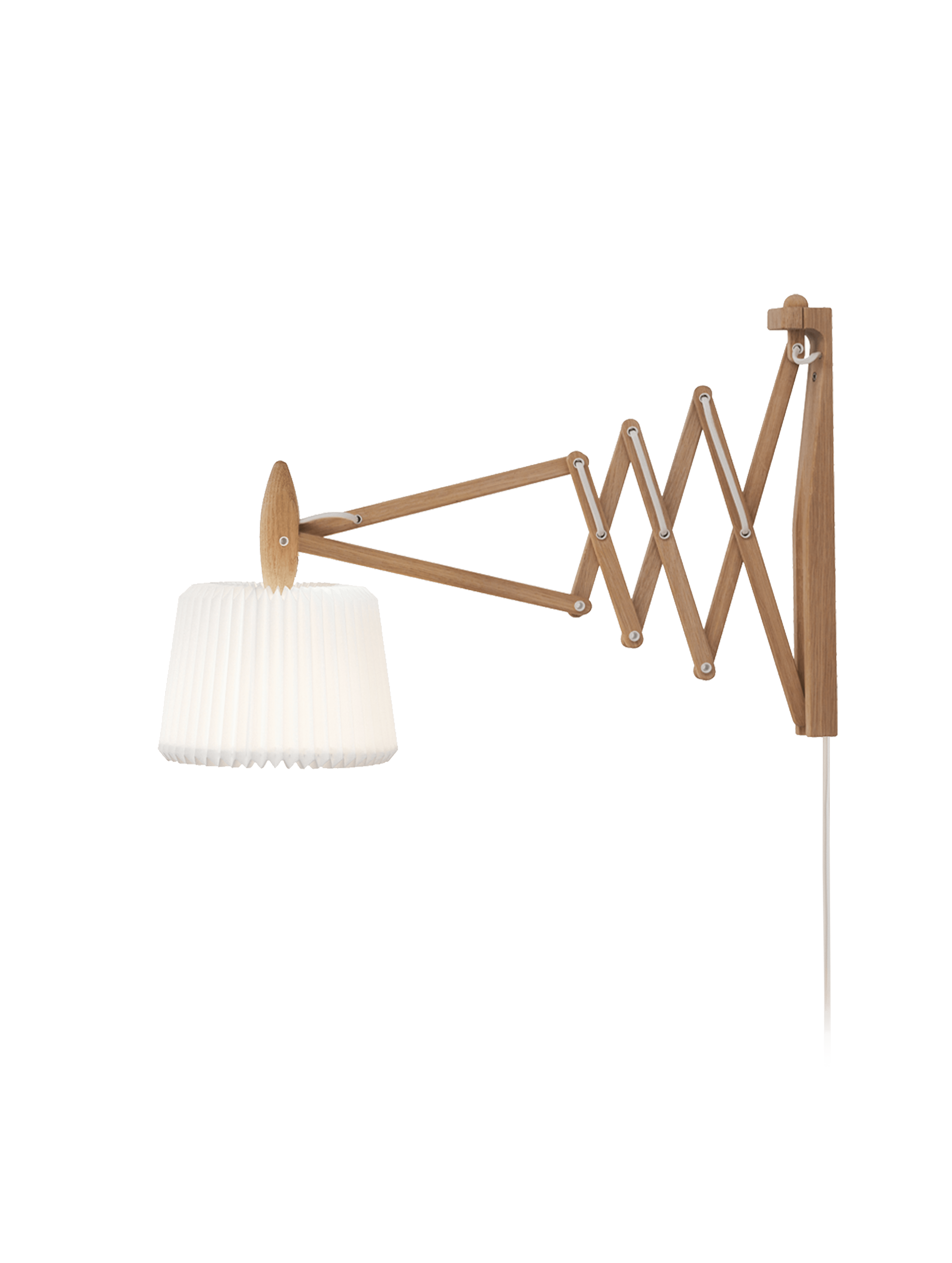 Wandlamp MODEL 233 120 SAX wit met lichte eiken basis