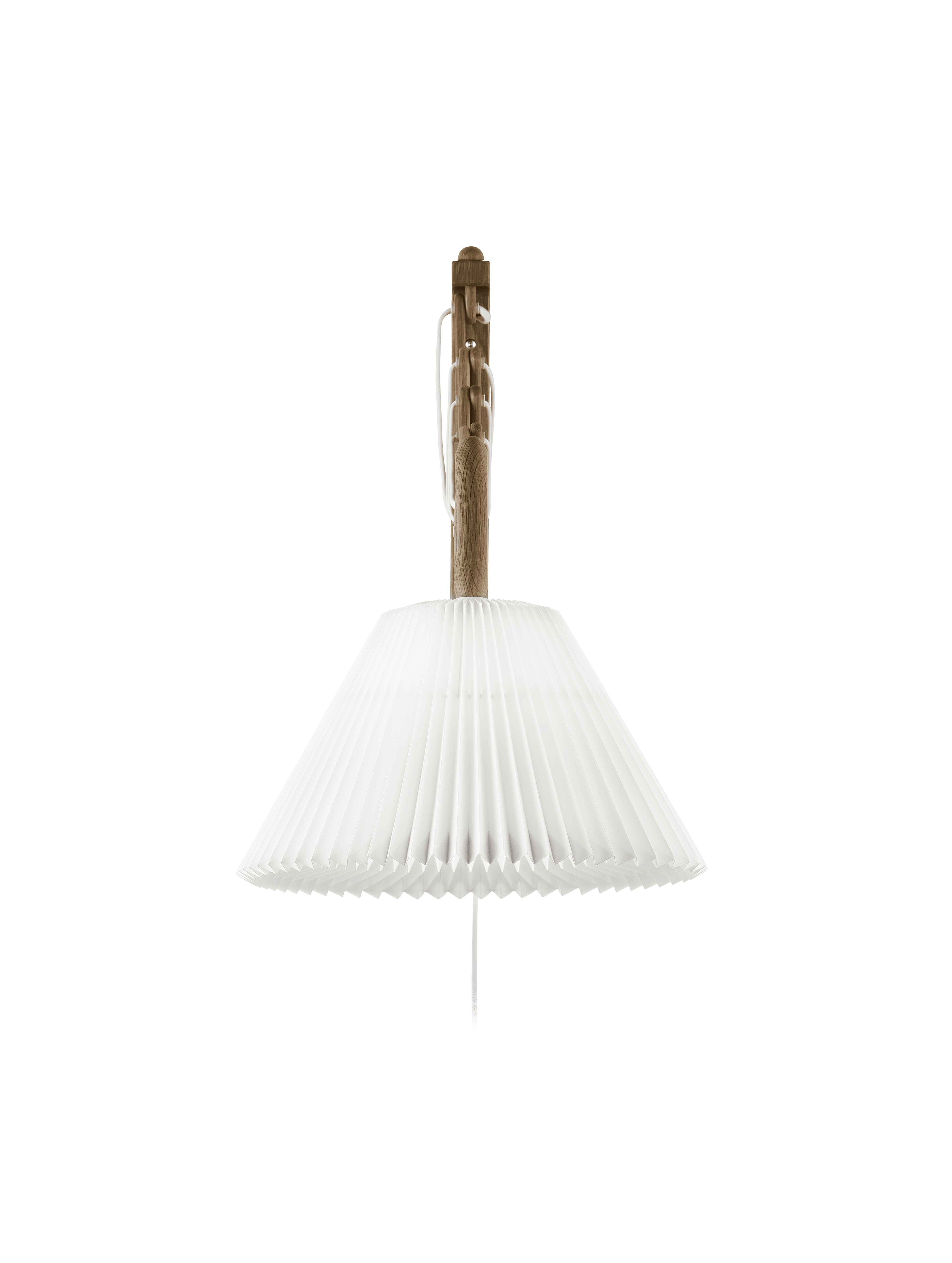 Wandlamp MODEL 233 2/21 SAX wit met een donkere eiken basis