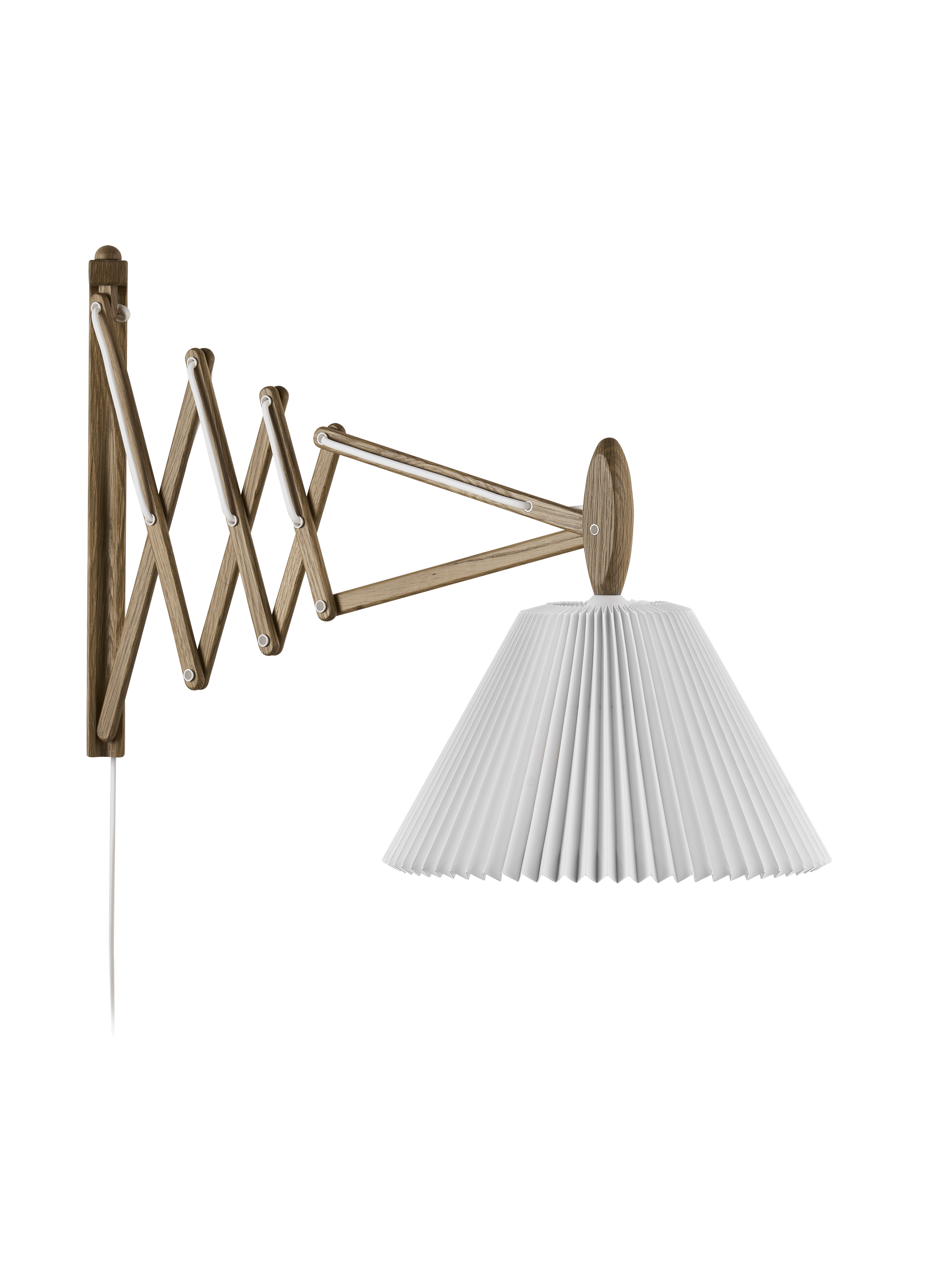 Wandlamp MODEL 233 2/21 SAX wit met een donkere eiken basis