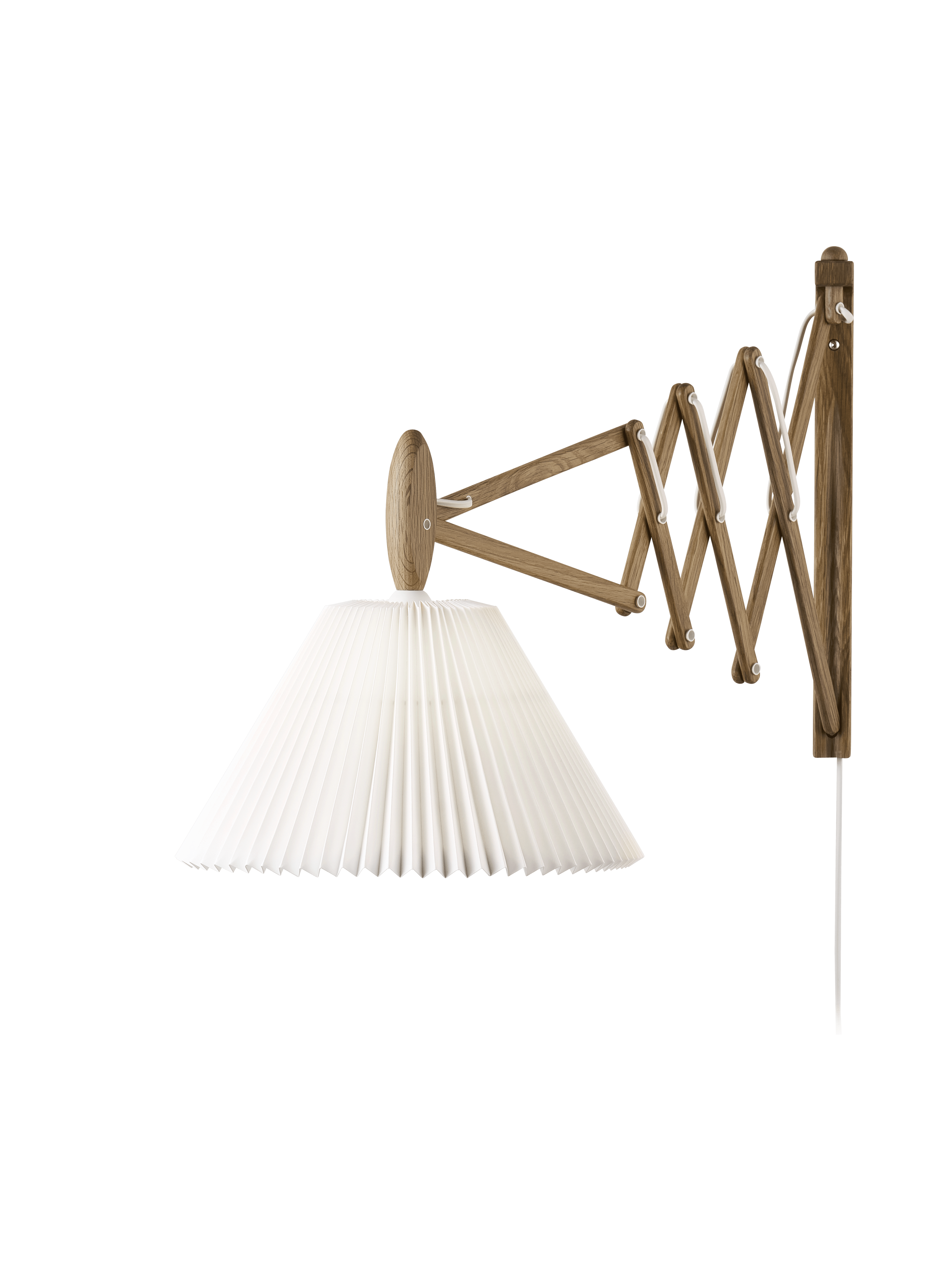 Wandlamp MODEL 233 2/21 SAX wit met een donkere eiken basis