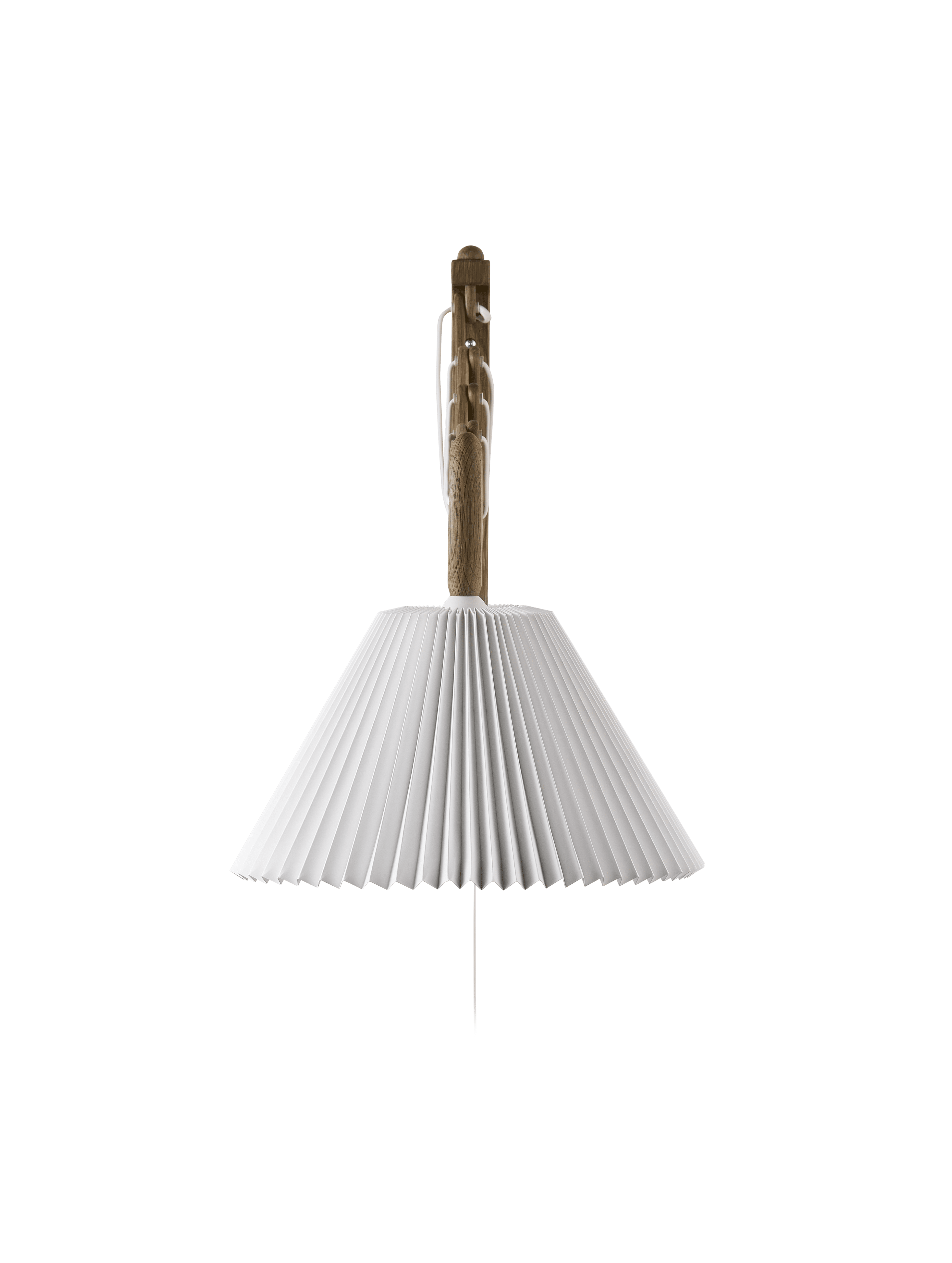 Wandlamp MODEL 233 2/21 SAX wit met een donkere eiken basis