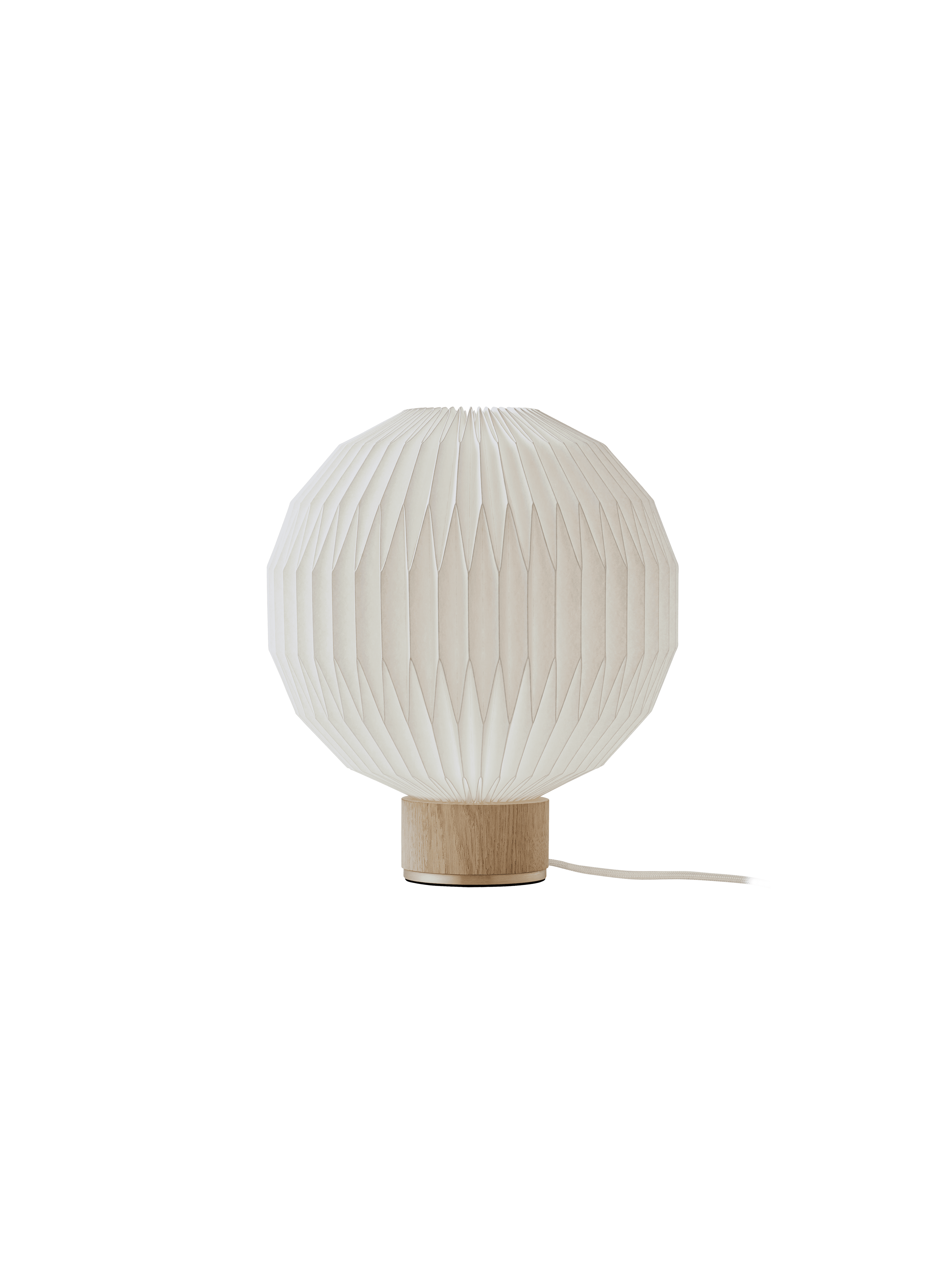 Tafellamp MODEL 375 wit met lichte eiken basis