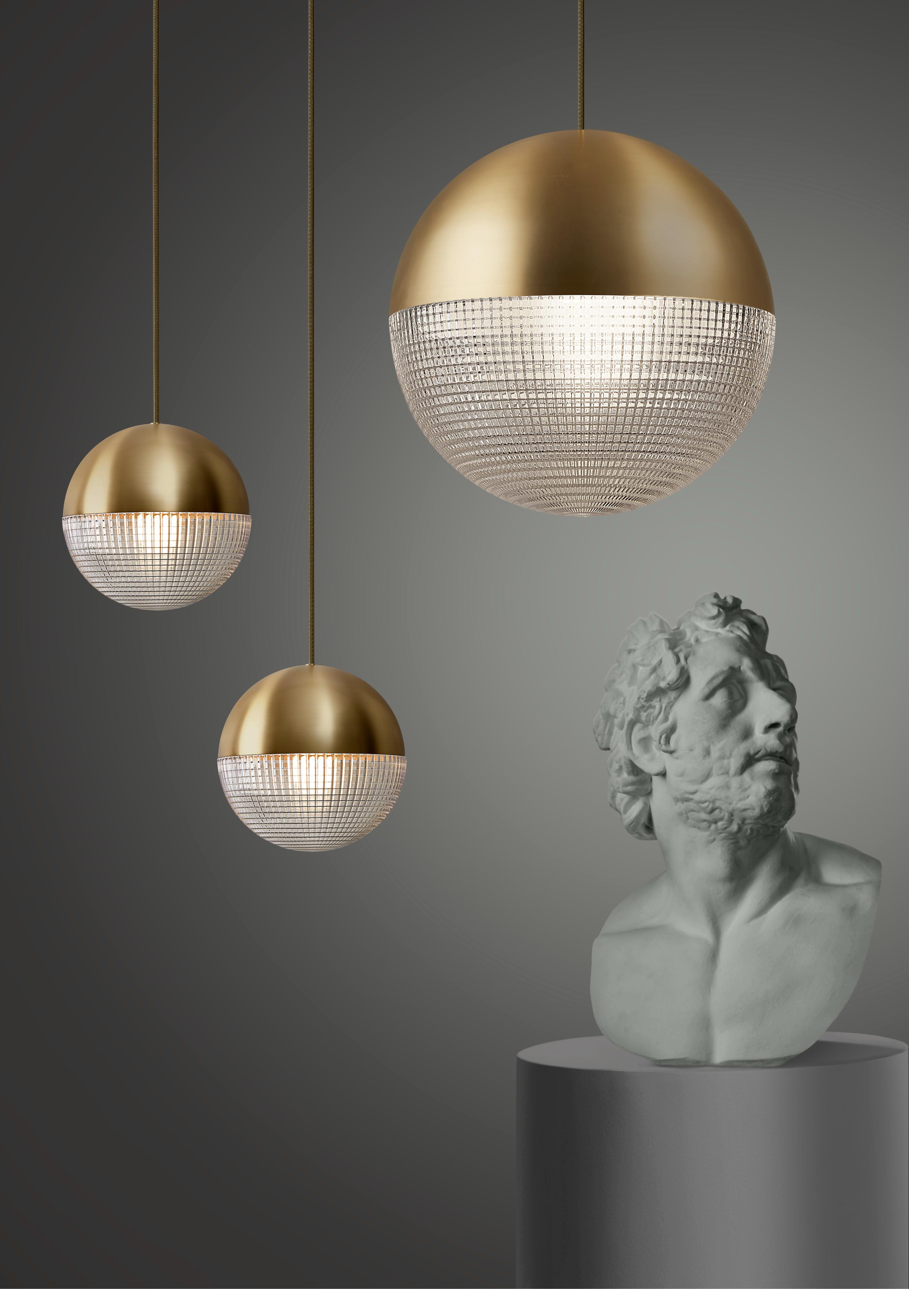 Lampa wisząca 3-punktowa LENS FLAIR mosiężny