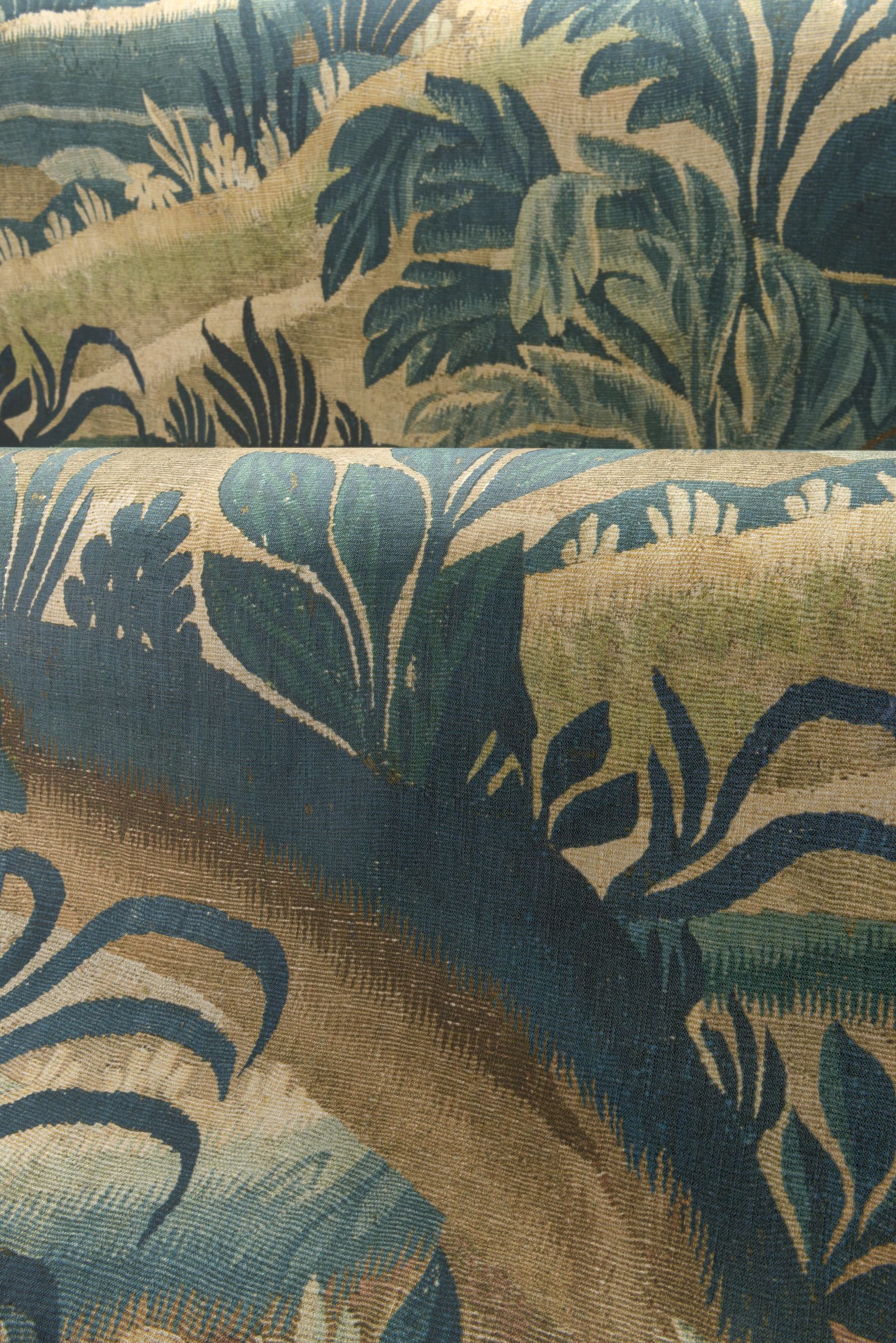 Textiltapete mit Pflanzenmotiv COLLINES grün mit beige