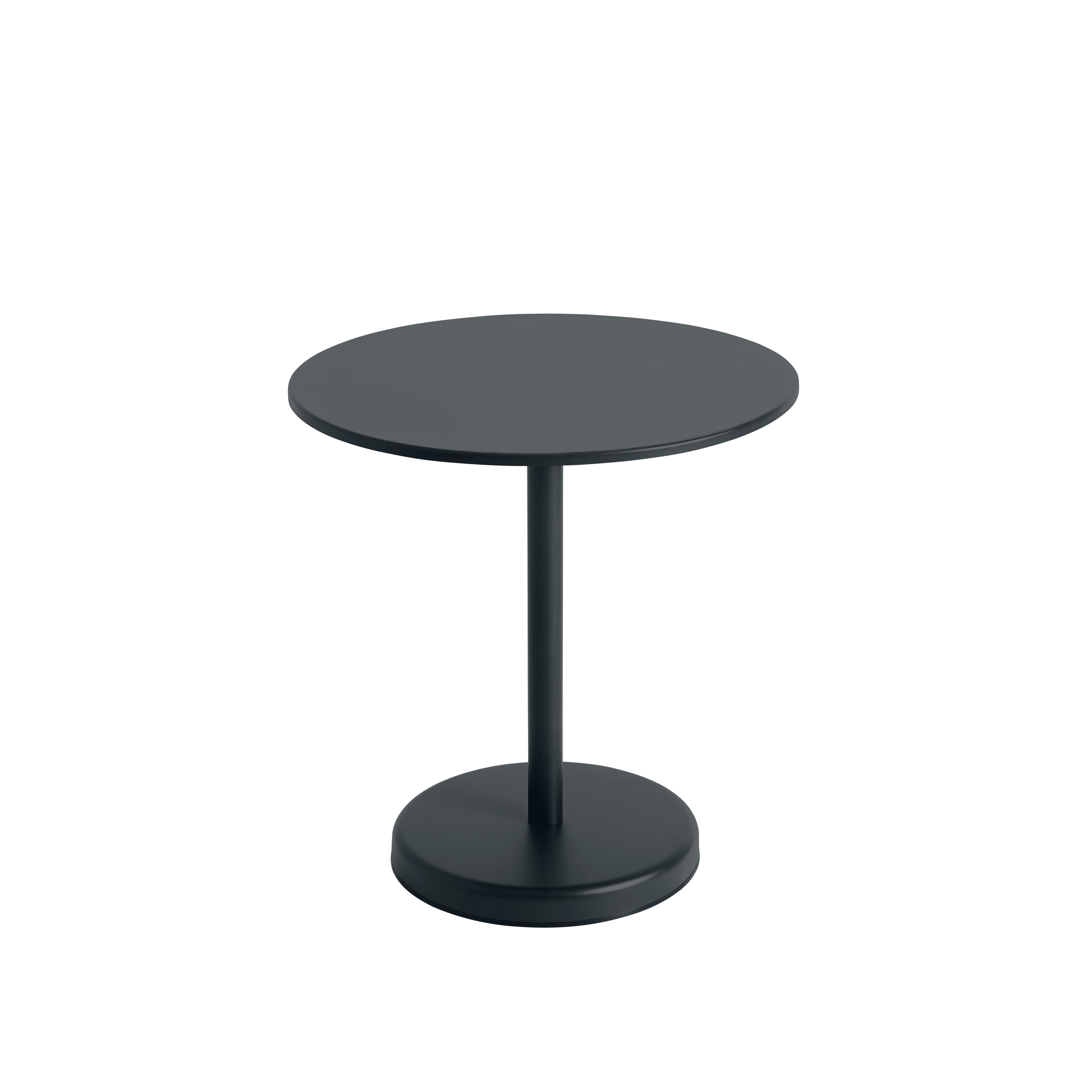 Ronde buitenbar tafel LINEAR zwart staal
