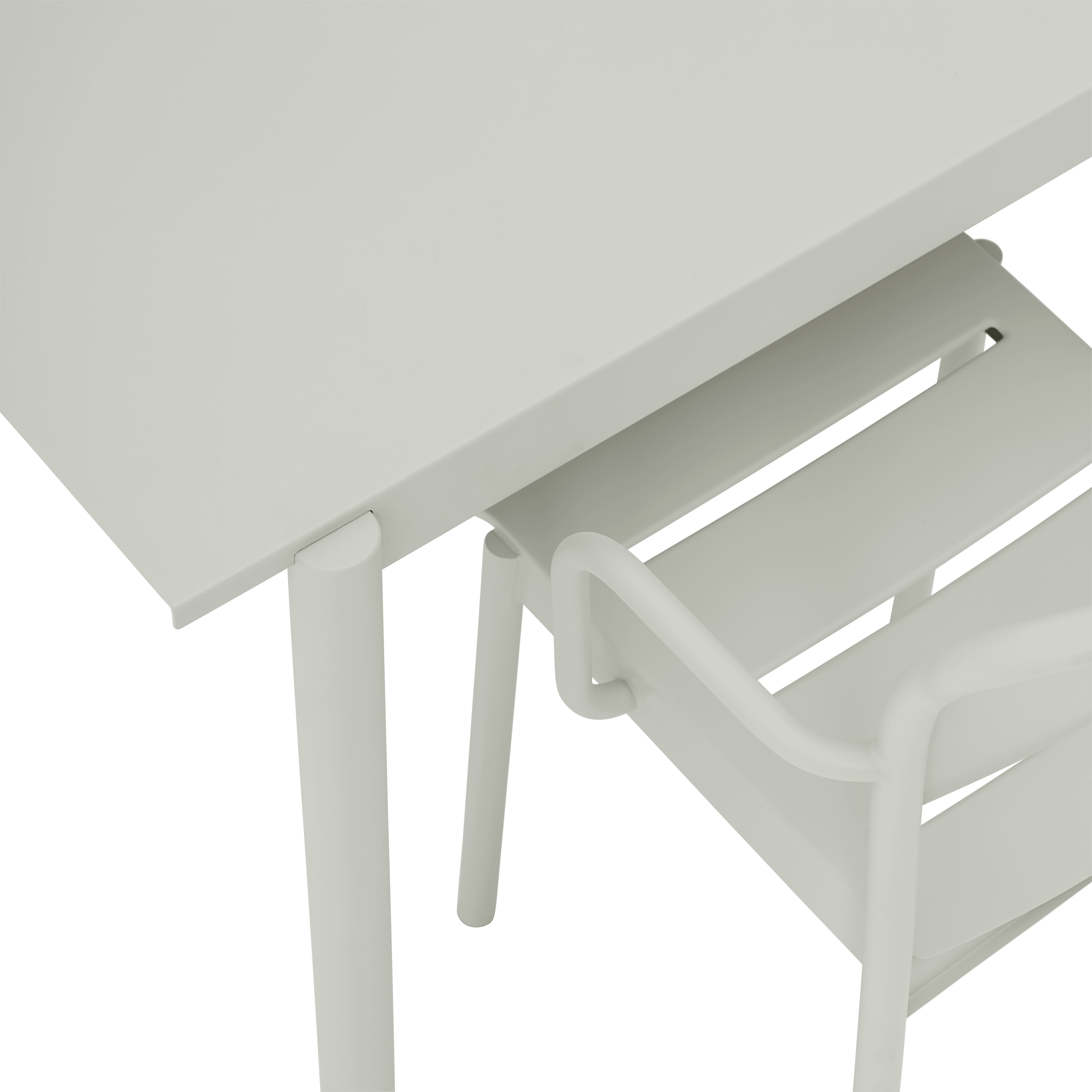 Buiten tafel LINEAR grijs staal