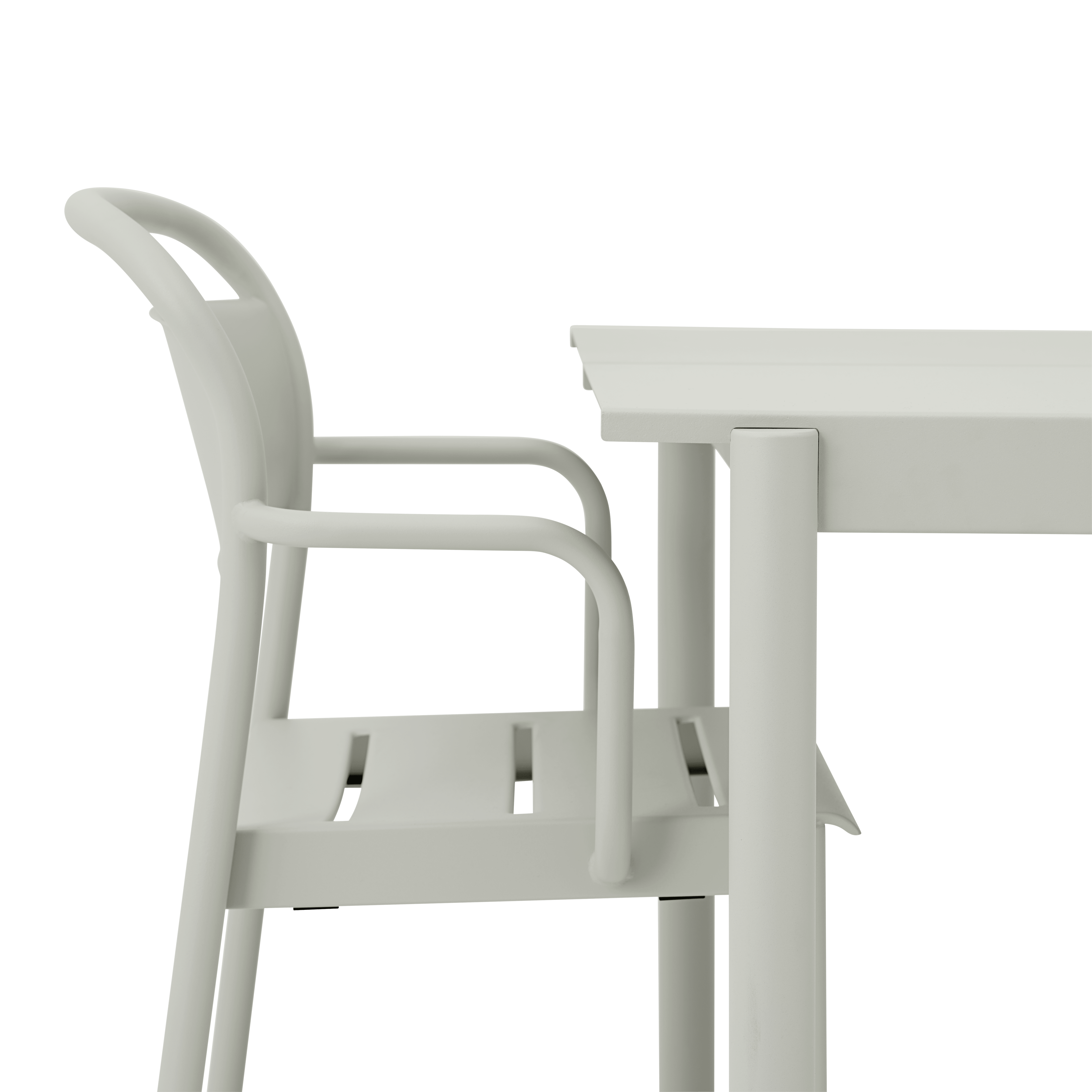 Sessel mit Armlehnen für den Außenbereich LINEAR grauer Stahl