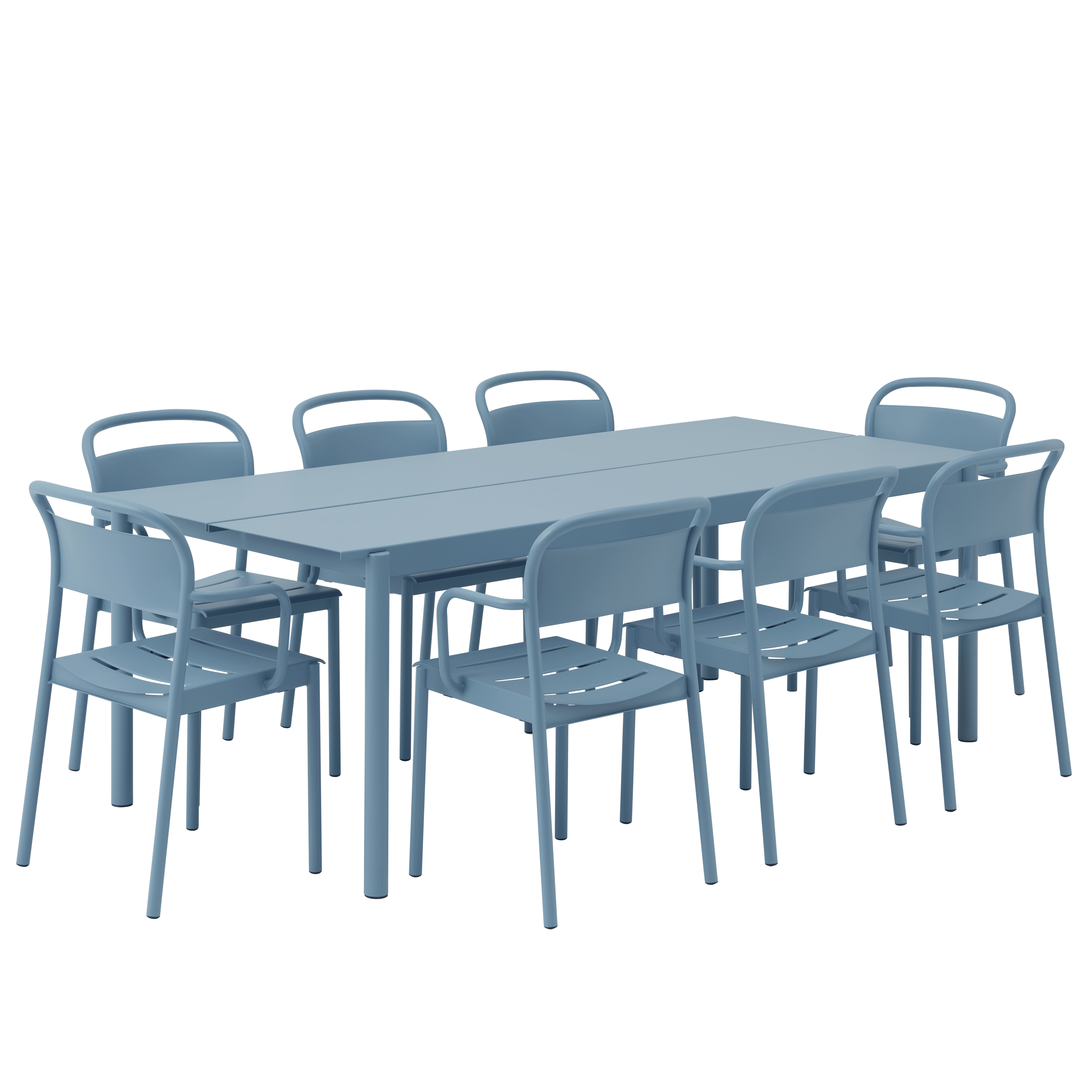 Buiten tafel LINEAR blauwe staal